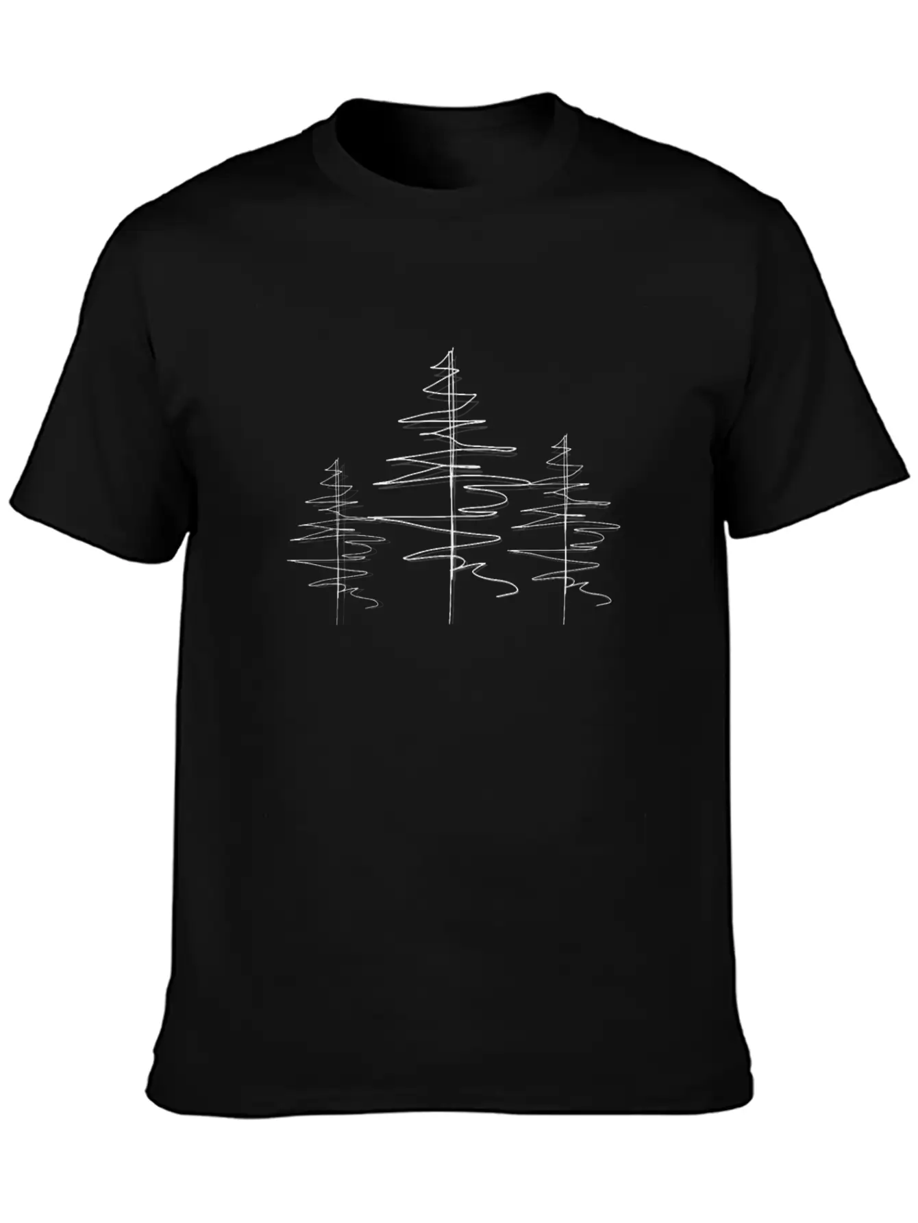Tree Forest Line Art Unisex Casual T-Shirt – Clean Design For Daily Comfort