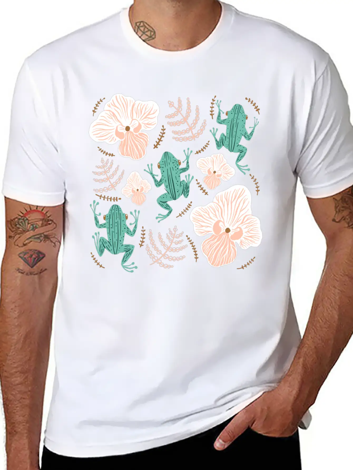 Tree Frog Floral Basic Graphic T-Shirt – Daily Comfort In Soft Cotton