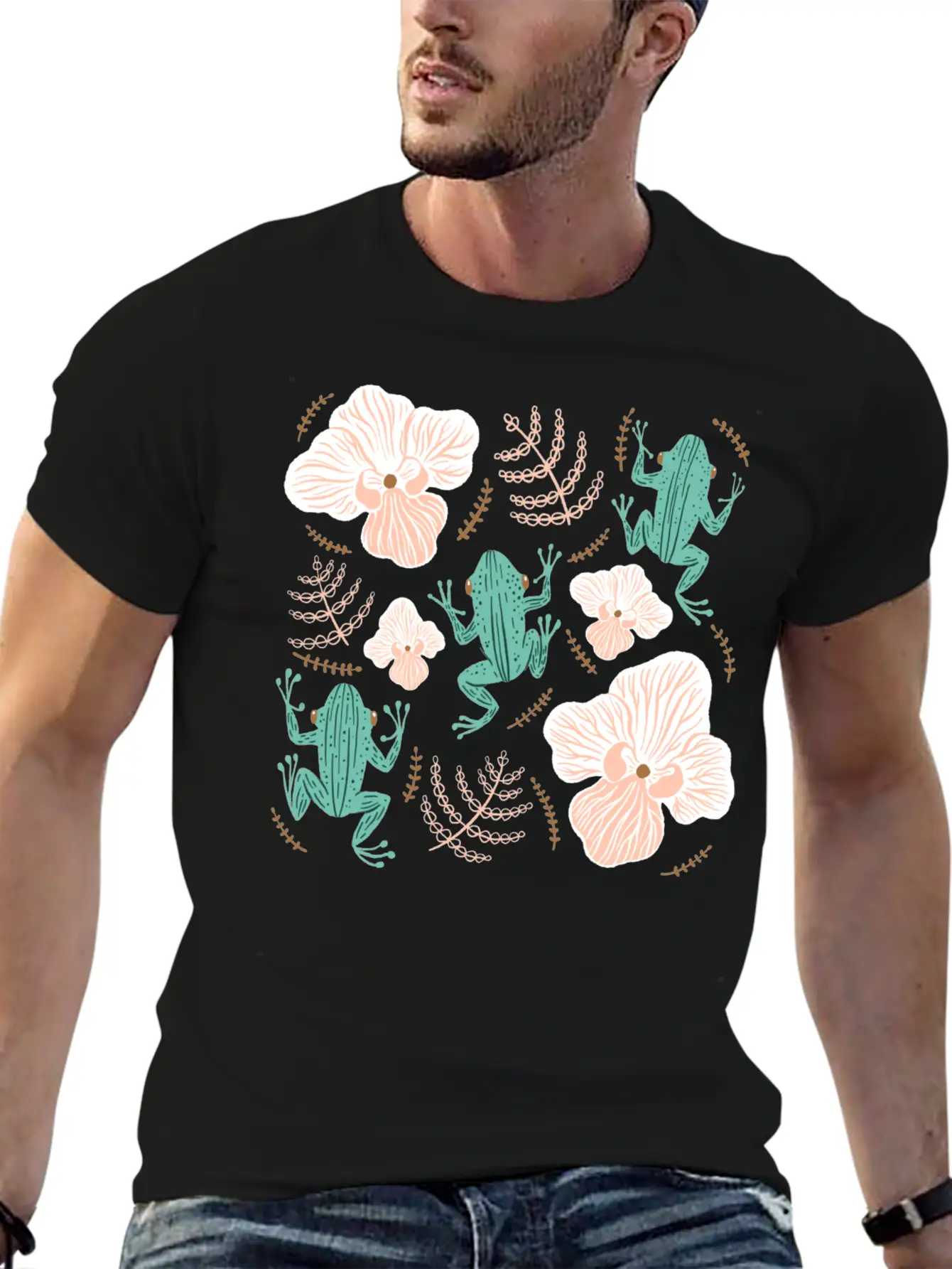 Tree Frog Floral Basic Graphic T-Shirt – Daily Comfort In Soft Cotton