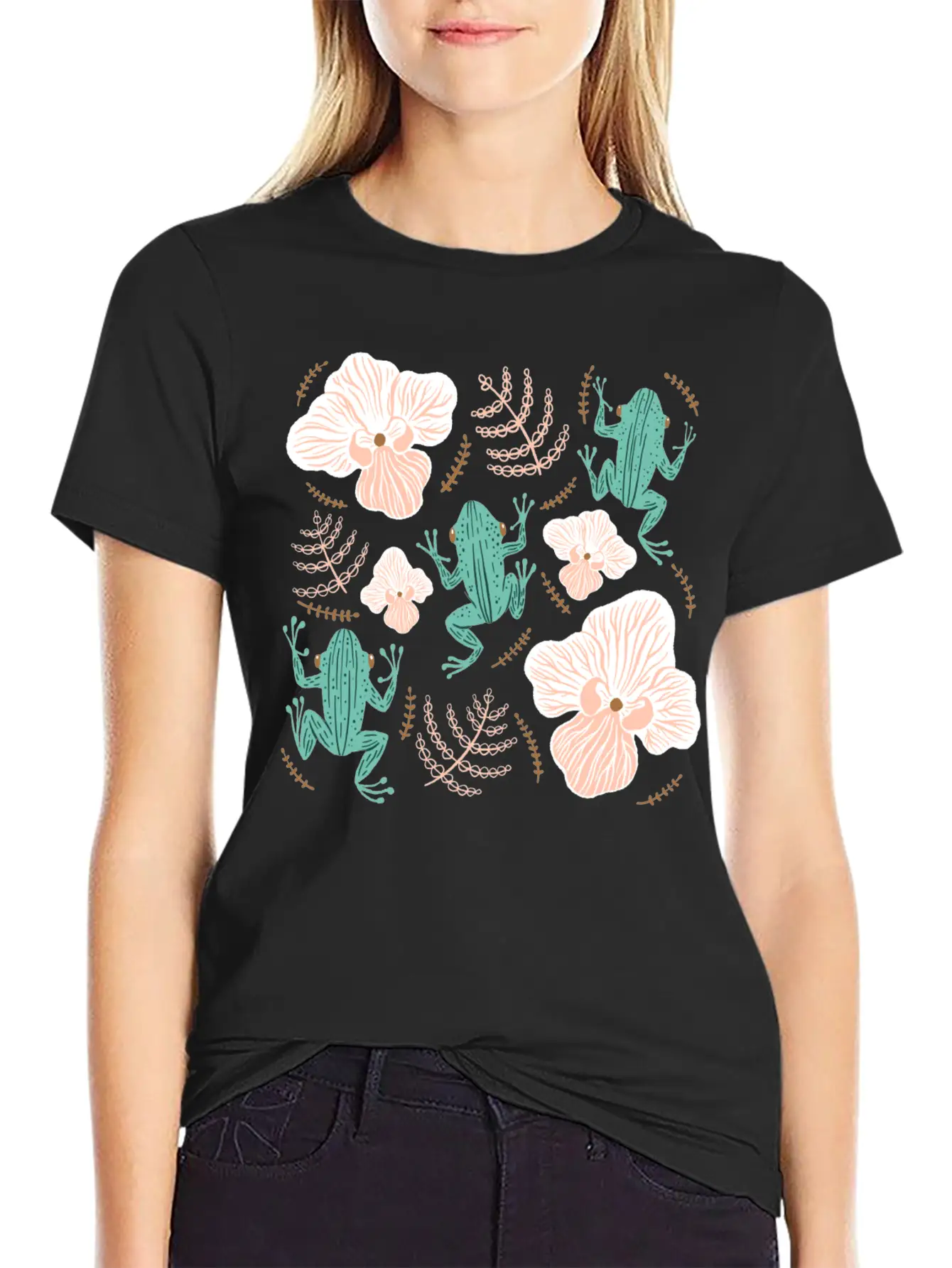 Tree Frog Floral Basic Graphic T-Shirt – Daily Comfort In Soft Cotton