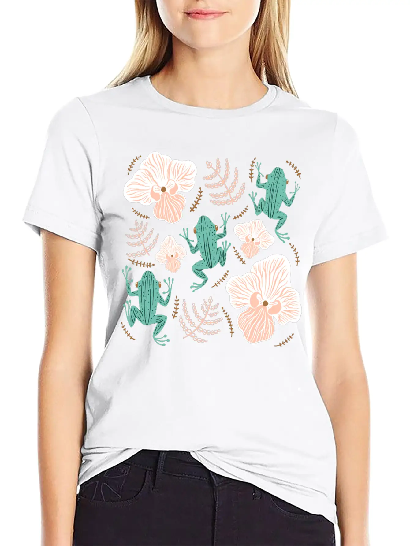 Tree Frog Floral Basic Graphic T-Shirt – Daily Comfort In Soft Cotton