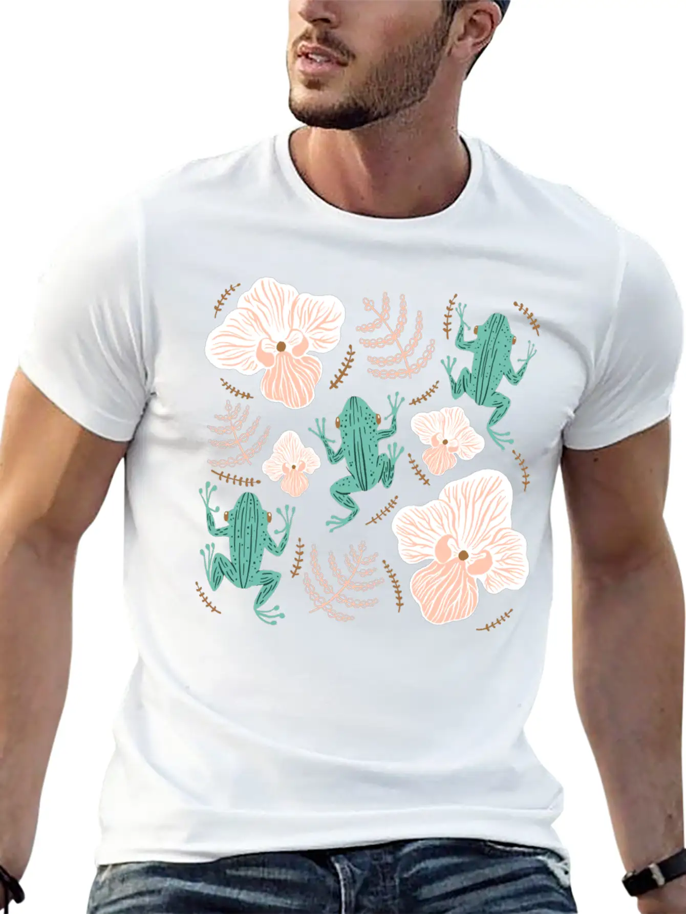 Tree Frog Floral Basic Graphic T-Shirt – Daily Comfort In Soft Cotton