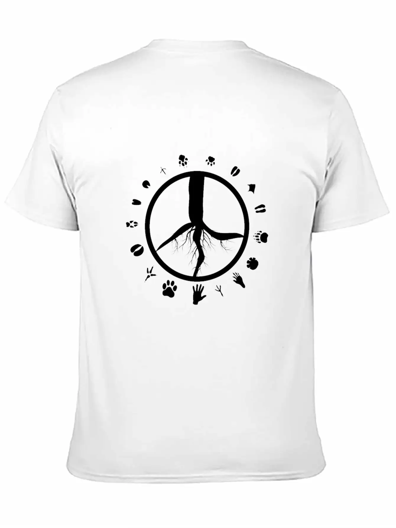 Tree Roots Peace Sign Love Animal Footprints Classic Fit Graphic Tee For Daily Comfort – Unisex Cotton Shirt