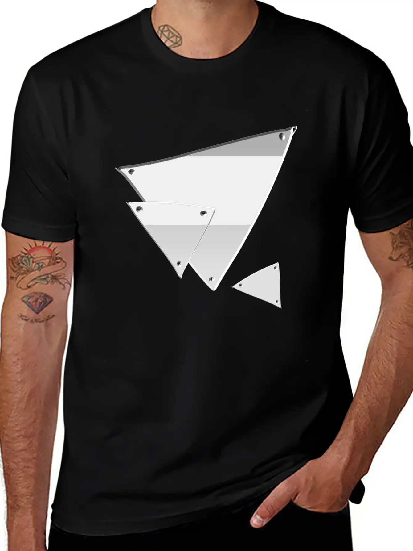 Triangle Triangle Metal Silver Nails Icon Soft Cotton Short Sleeve Tee – Unisex Wardrobe Staple