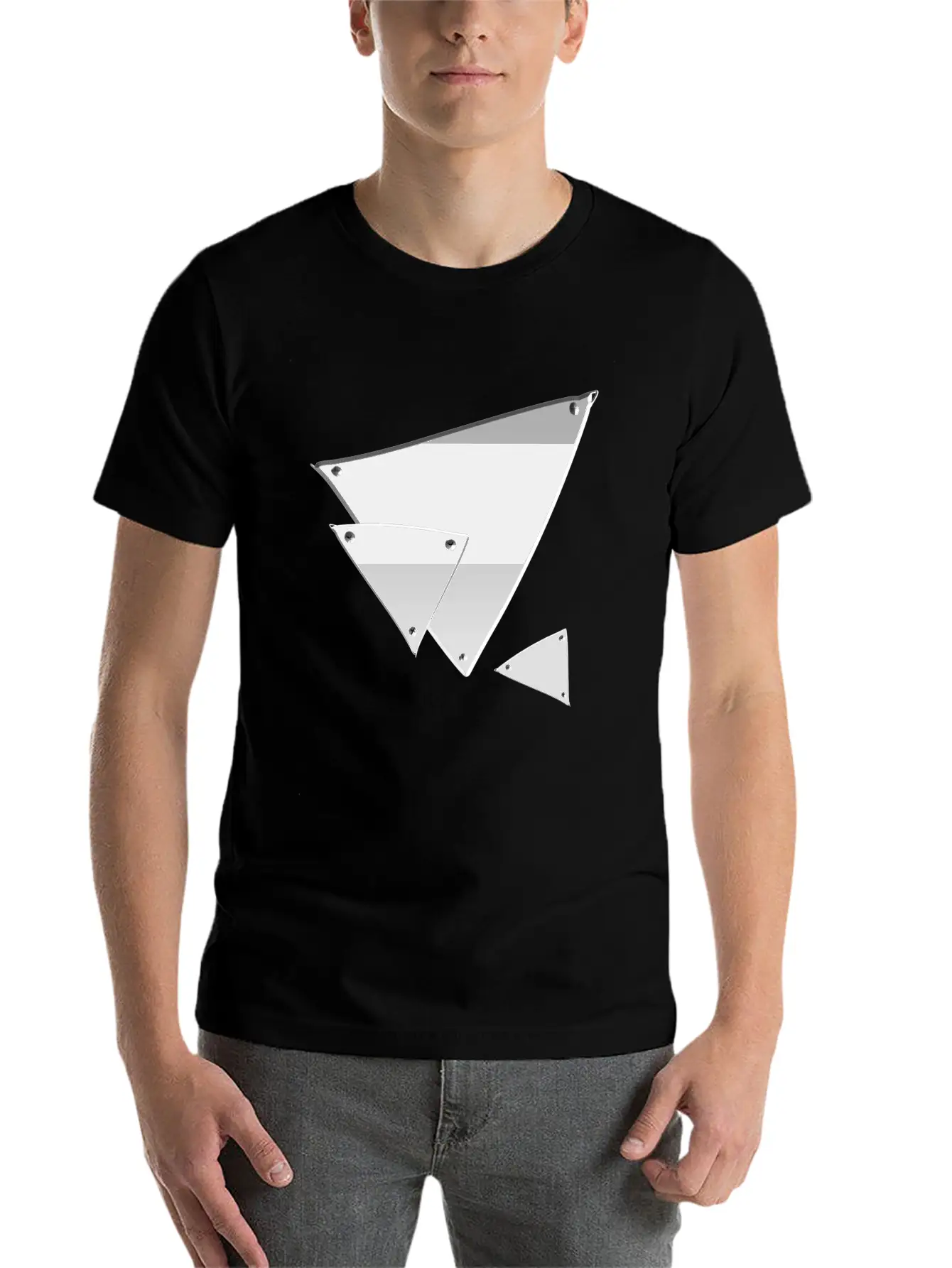 Triangle Triangle Metal Silver Nails Icon Soft Cotton Short Sleeve Tee – Unisex Wardrobe Staple