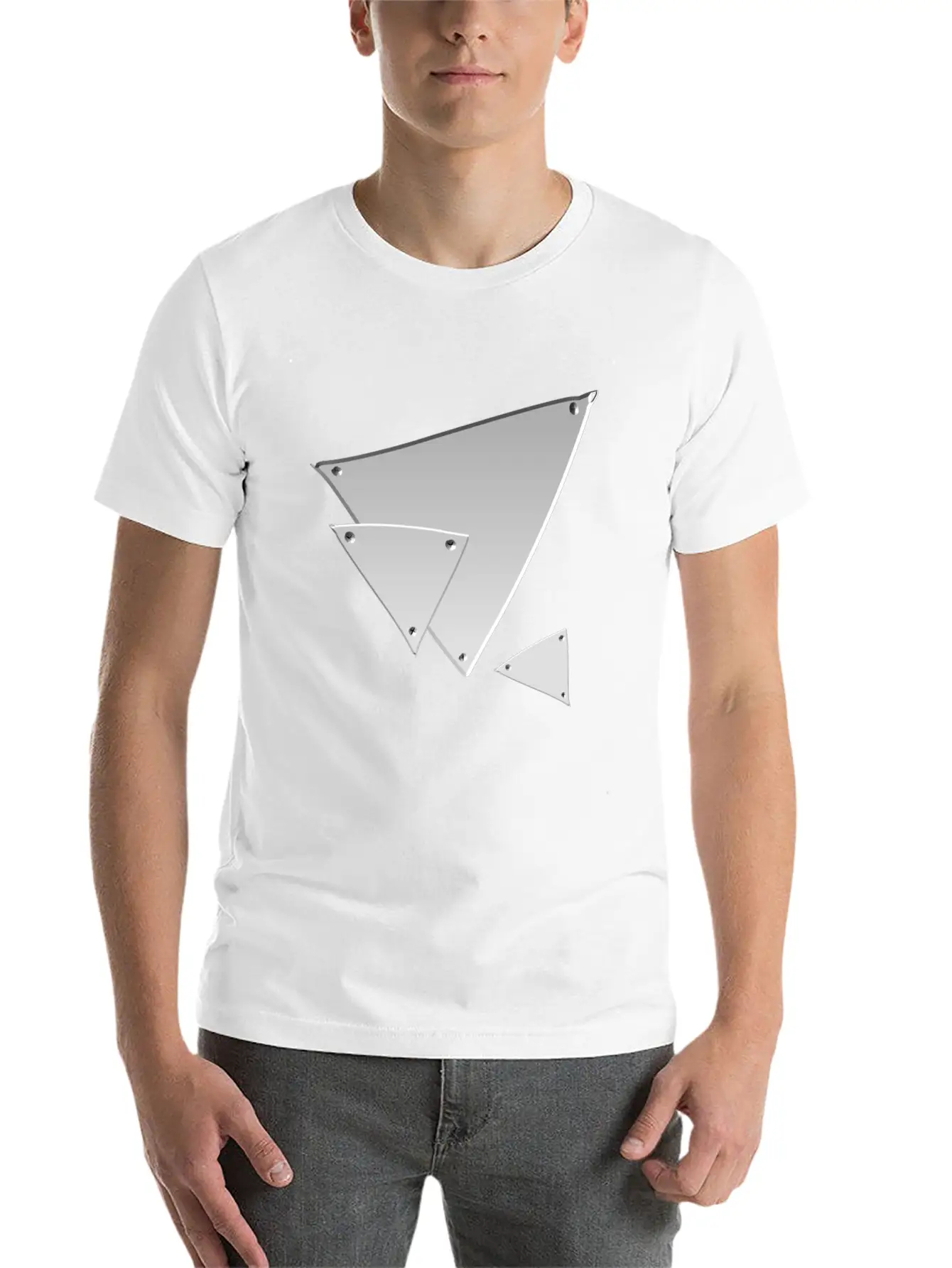 Triangle Triangle Metal Silver Nails Icon Soft Cotton Short Sleeve Tee – Unisex Wardrobe Staple