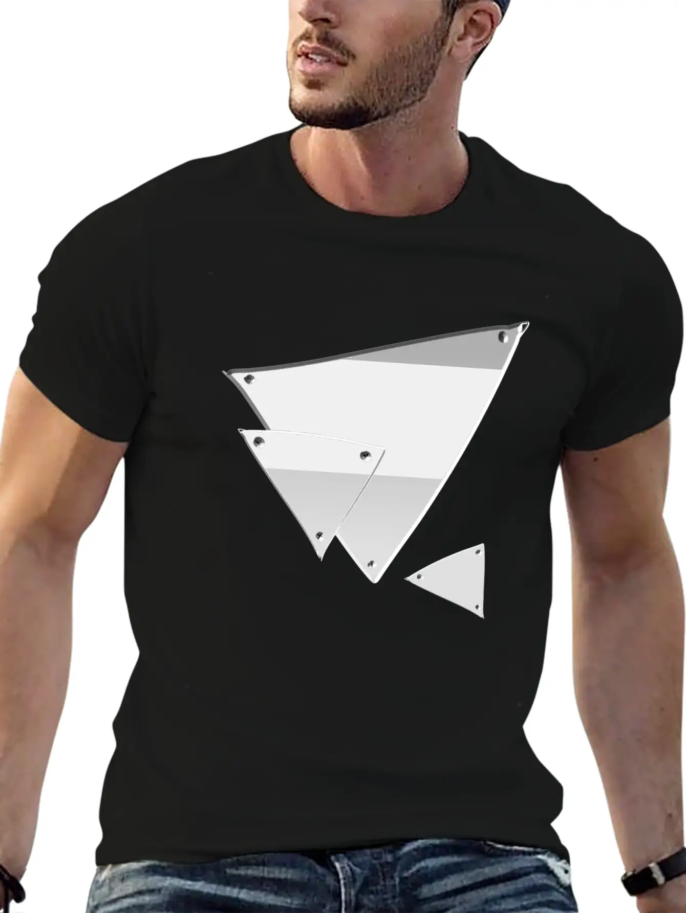 Triangle Triangle Metal Silver Nails Icon Soft Cotton Short Sleeve Tee – Unisex Wardrobe Staple