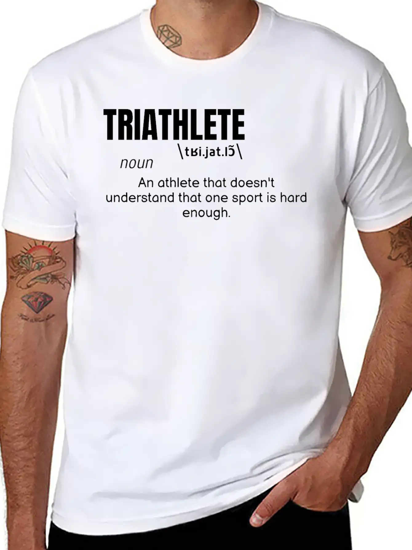 Triathlete Definition Quote Funny Athlete Lightweight Cotton T-Shirt – Daily Comfort Graphic Shirt