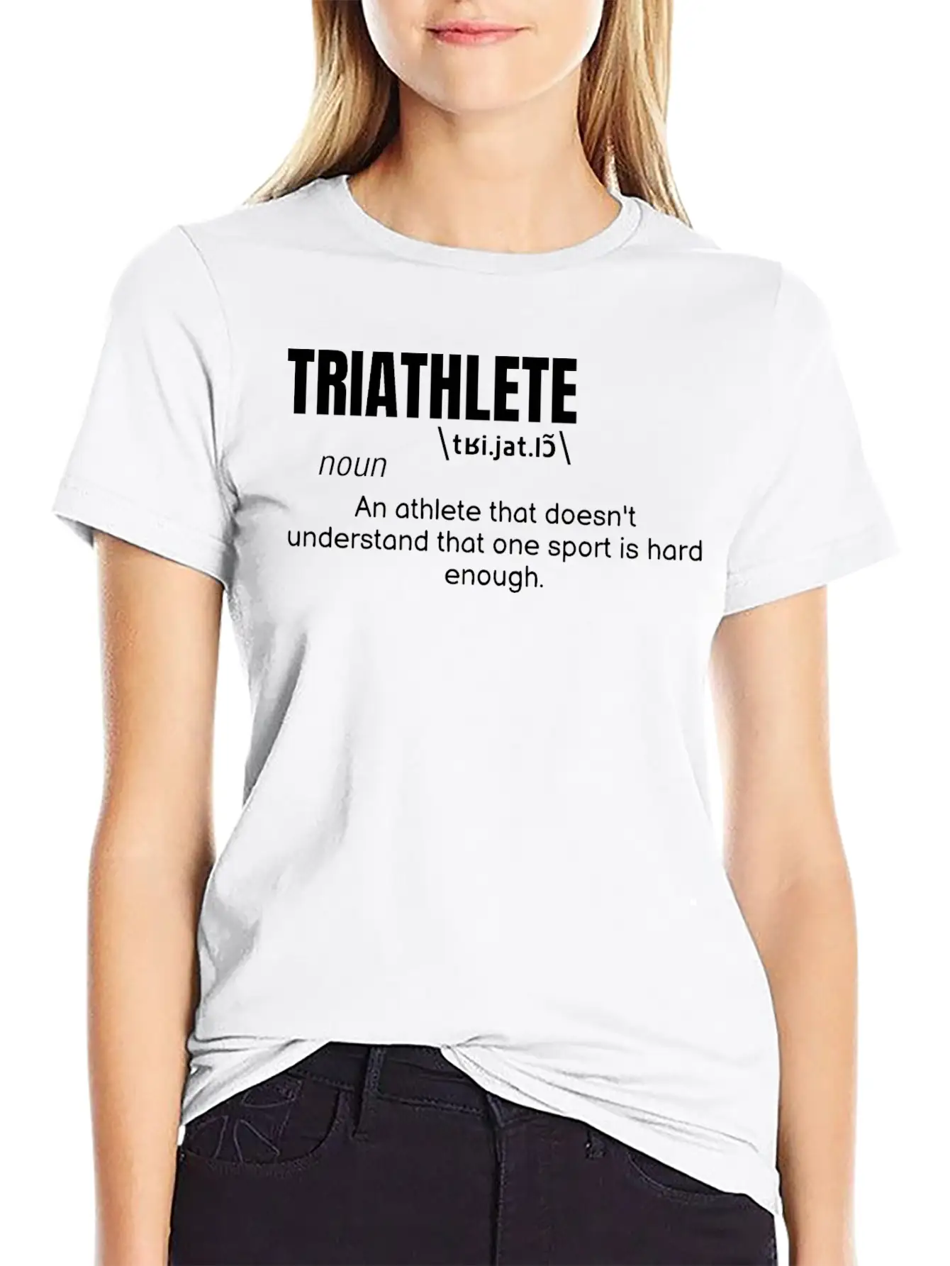 Triathlete Definition Quote Funny Athlete Lightweight Cotton T-Shirt – Daily Comfort Graphic Shirt