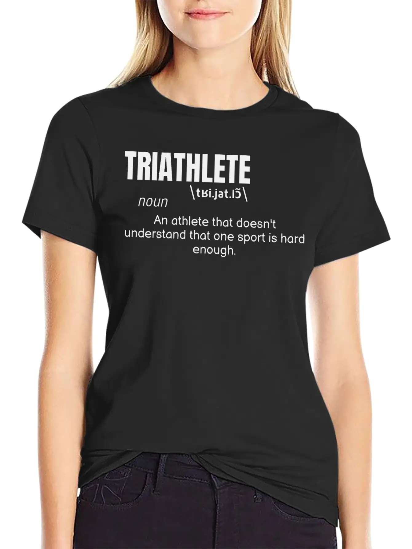 Triathlete Definition Quote Funny Athlete Lightweight Cotton T-Shirt – Daily Comfort Graphic Shirt