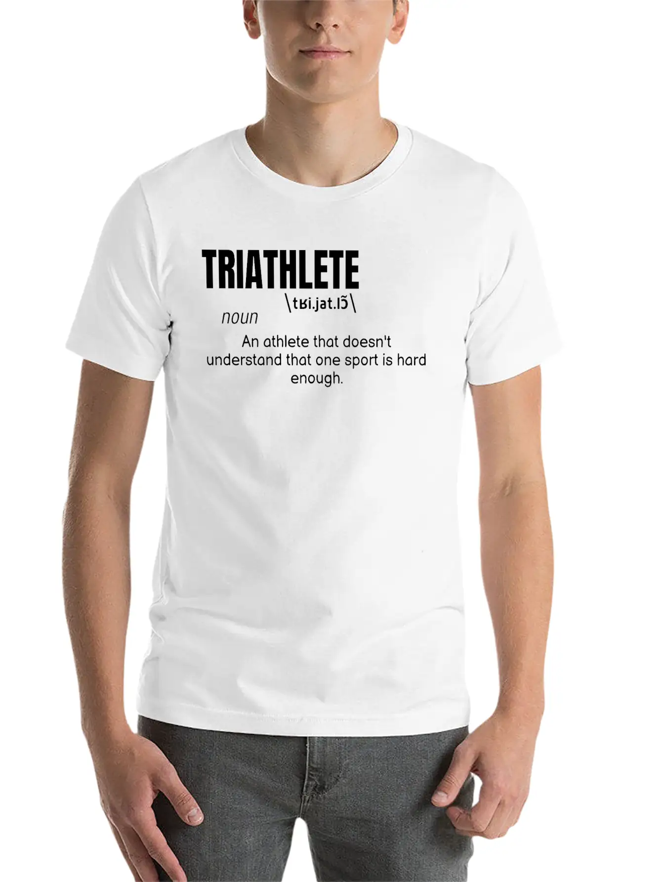 Triathlete Definition Quote Funny Athlete Lightweight Cotton T-Shirt – Daily Comfort Graphic Shirt