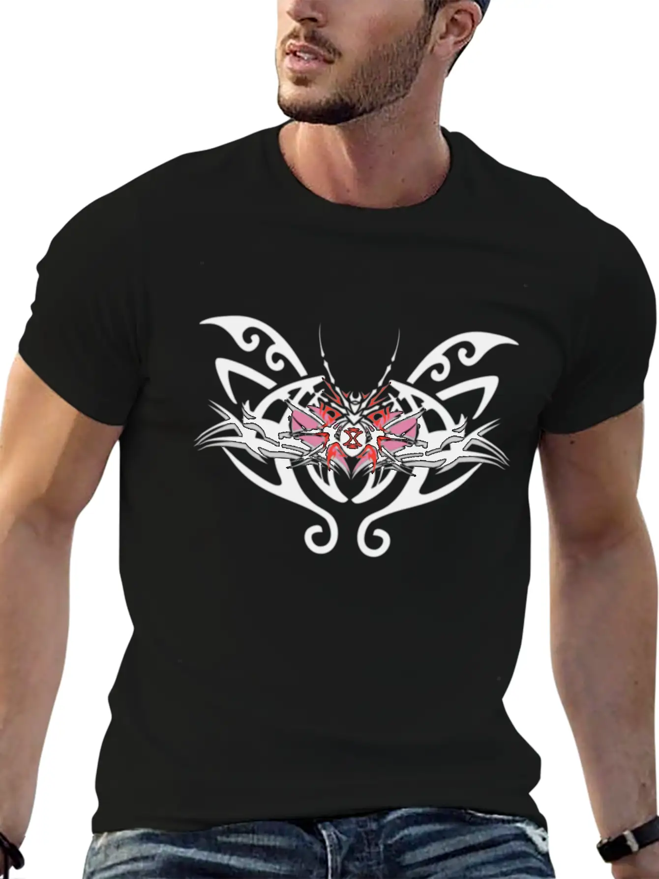 Tribal Butterfly Unisex Casual T-Shirt – Clean Design For Daily Comfort
