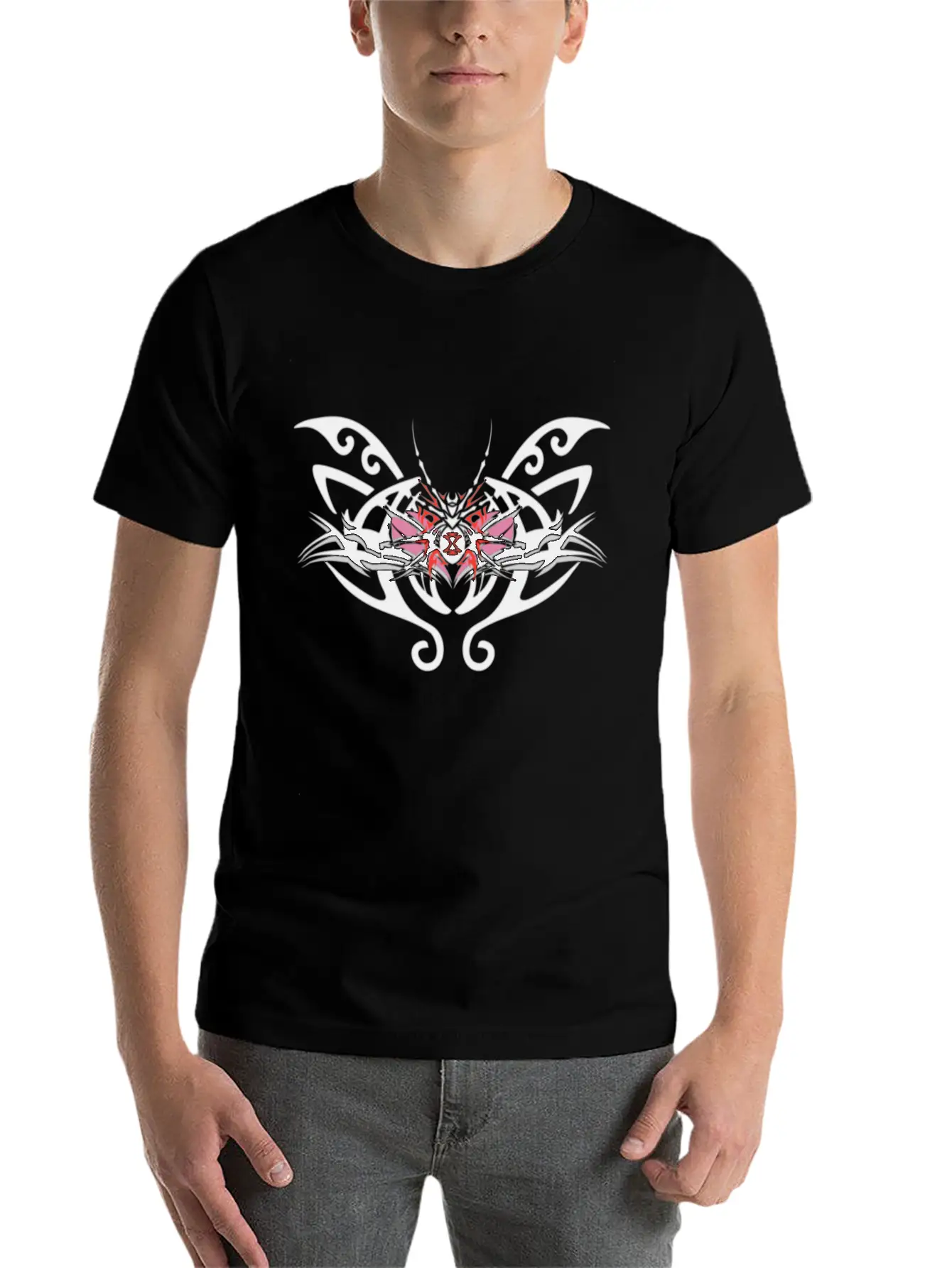 Tribal Butterfly Unisex Casual T-Shirt – Clean Design For Daily Comfort