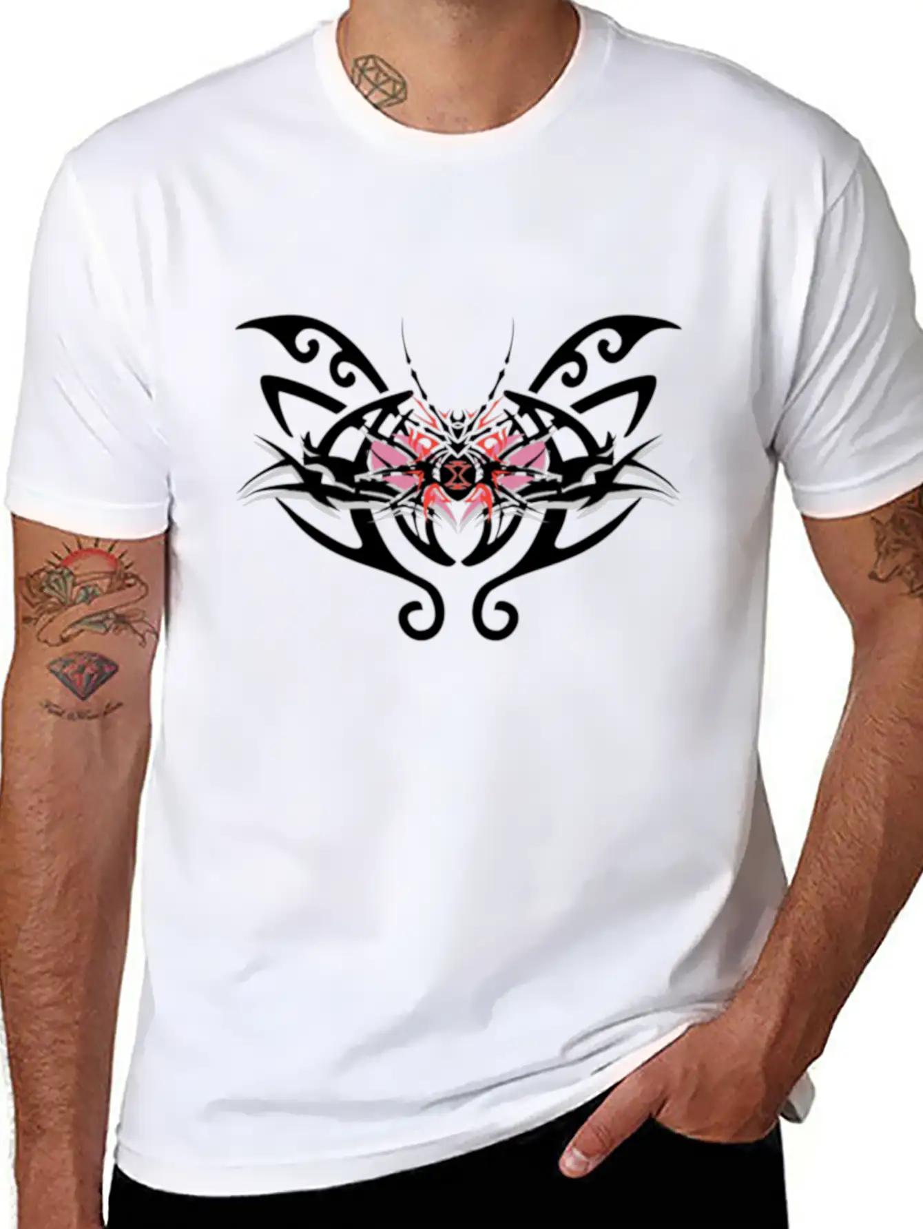 Tribal Butterfly Unisex Casual T-Shirt – Clean Design For Daily Comfort