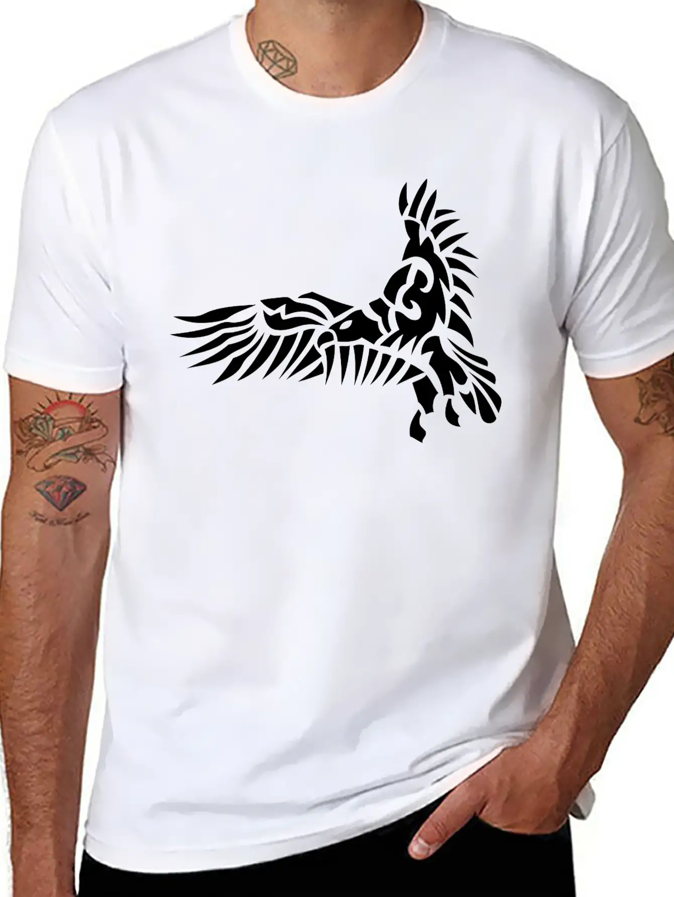 Tribal Eagle Animal Birds 6025 Lightweight Cotton T-Shirt – Daily Comfort Graphic Shirt