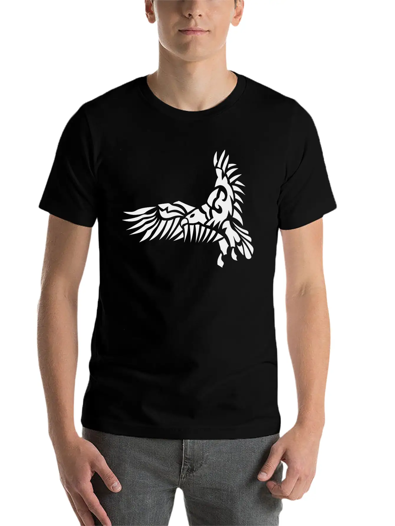 Tribal Eagle Animal Birds 6025 Lightweight Cotton T-Shirt – Daily Comfort Graphic Shirt