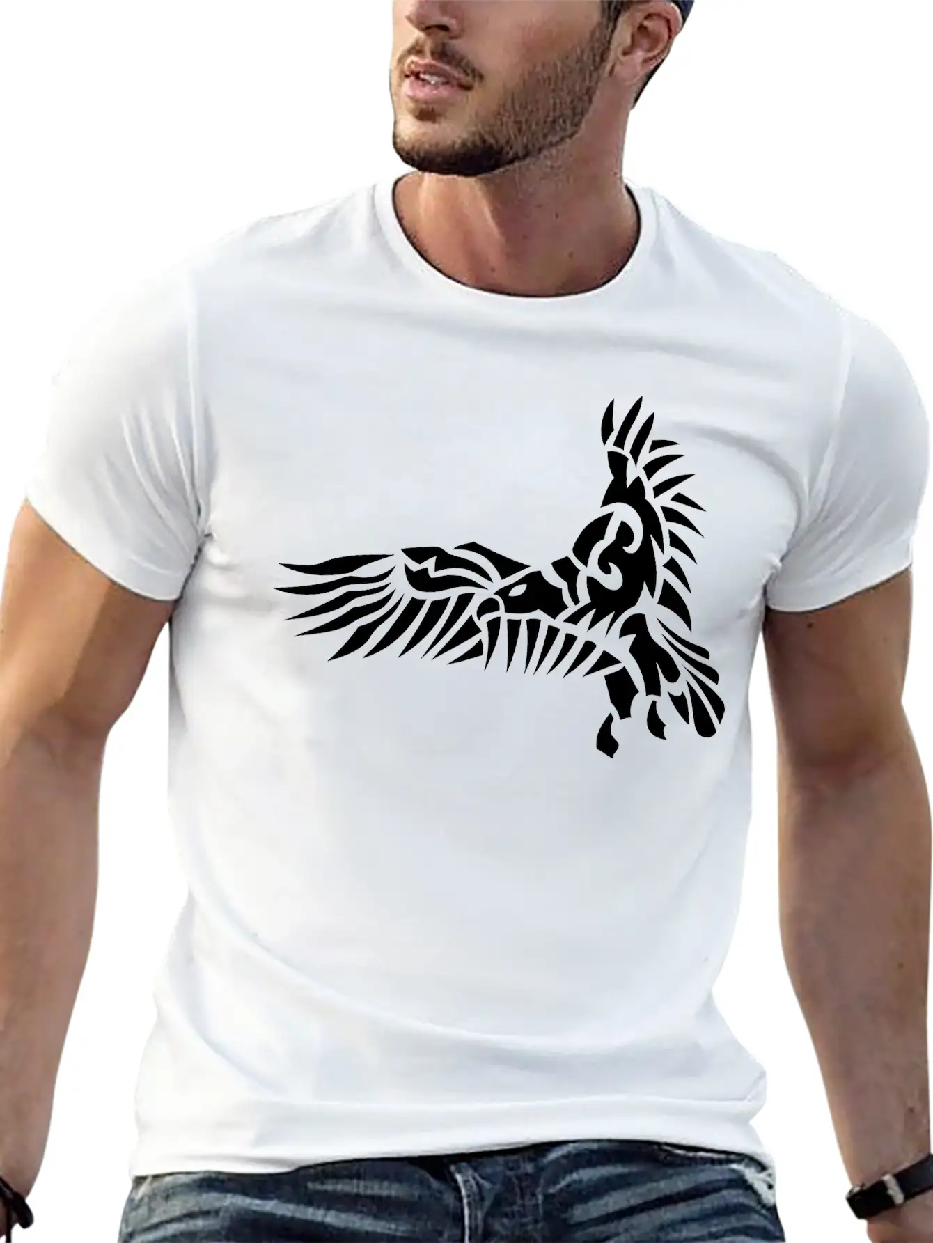 Tribal Eagle Animal Birds 6025 Lightweight Cotton T-Shirt – Daily Comfort Graphic Shirt