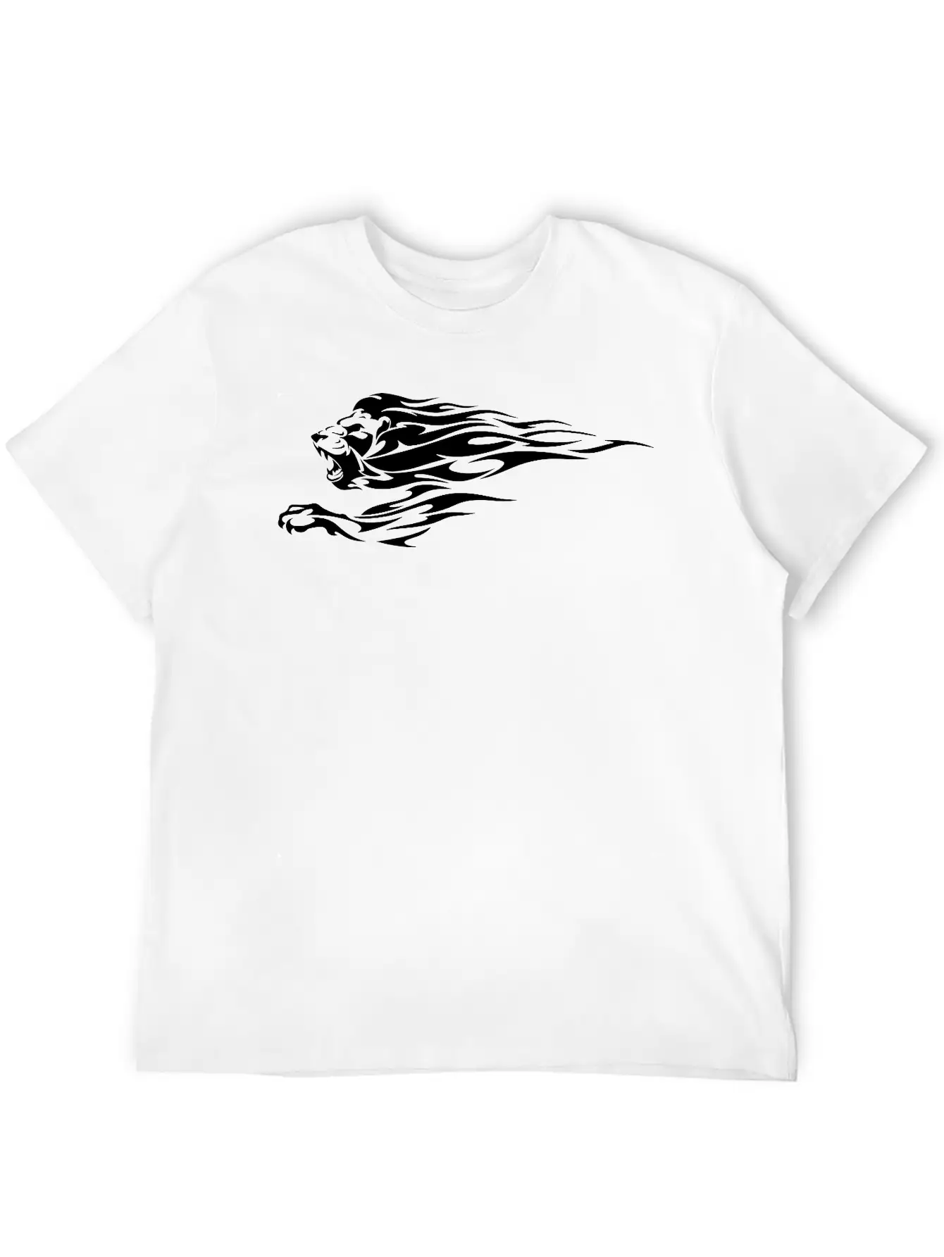 Tribal Fire Lion Essential Cotton Tee For Daily Outfits – Unisex Style