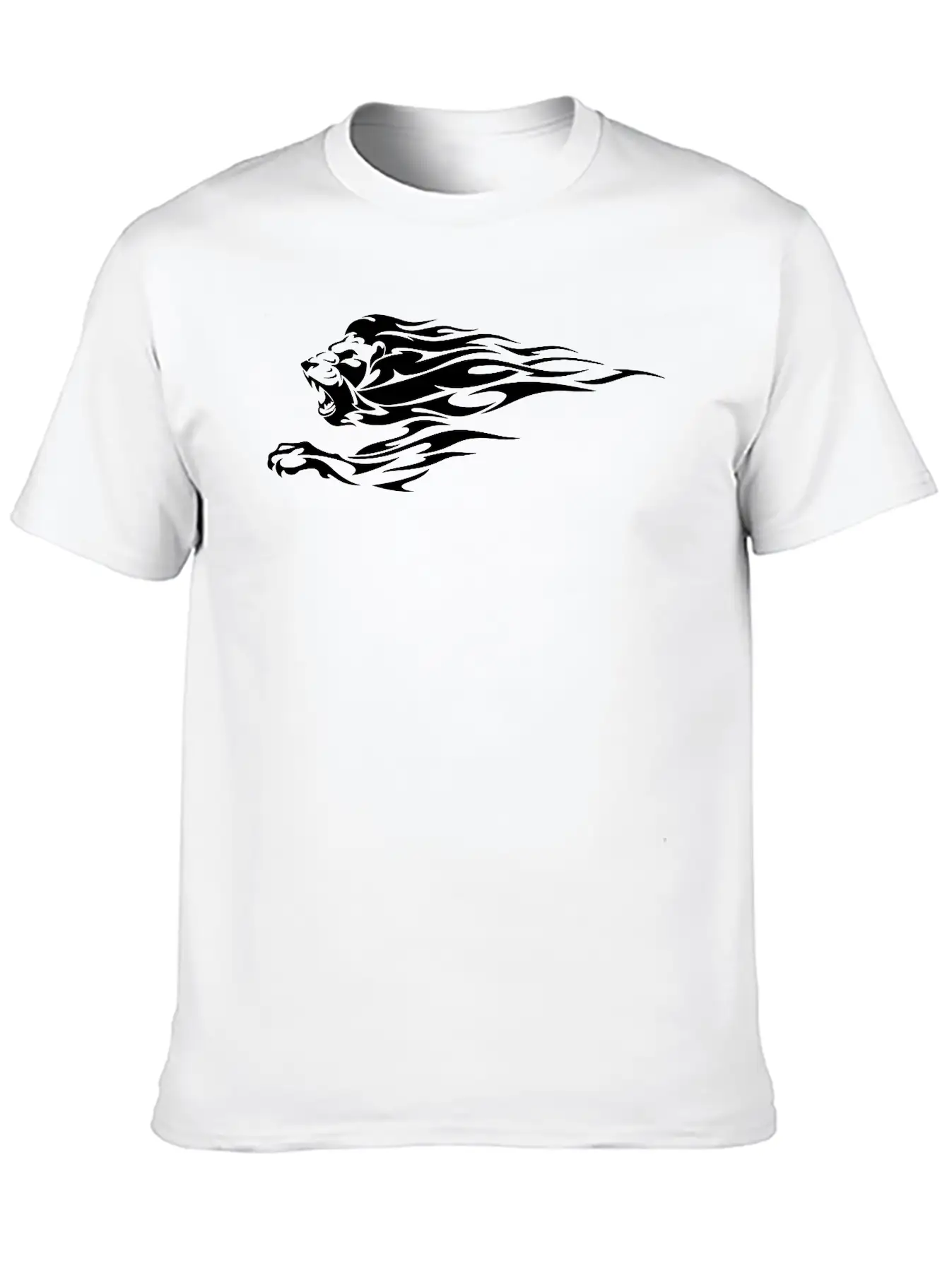 Tribal Fire Lion Essential Cotton Tee For Daily Outfits – Unisex Style