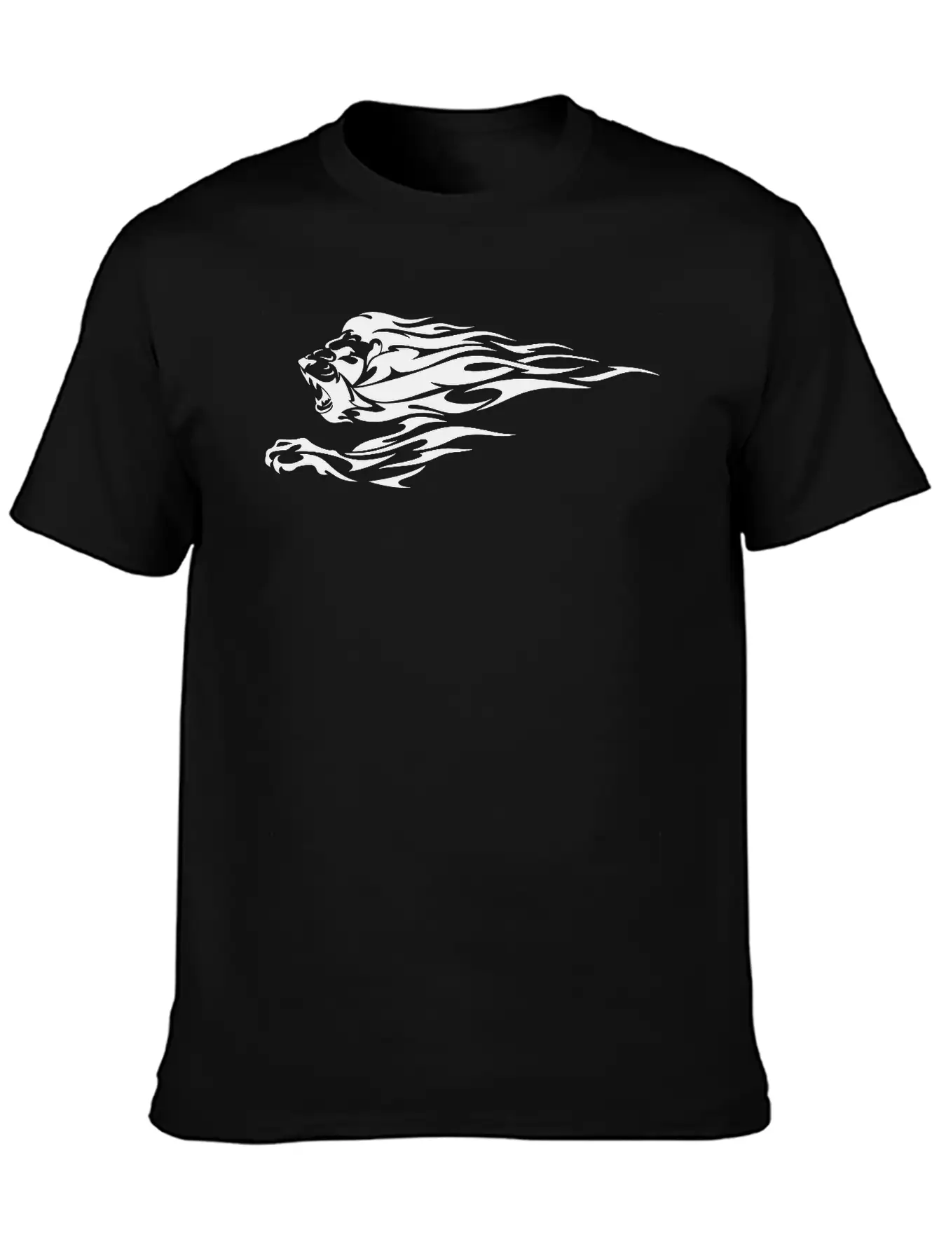 Tribal Fire Lion Essential Cotton Tee For Daily Outfits – Unisex Style