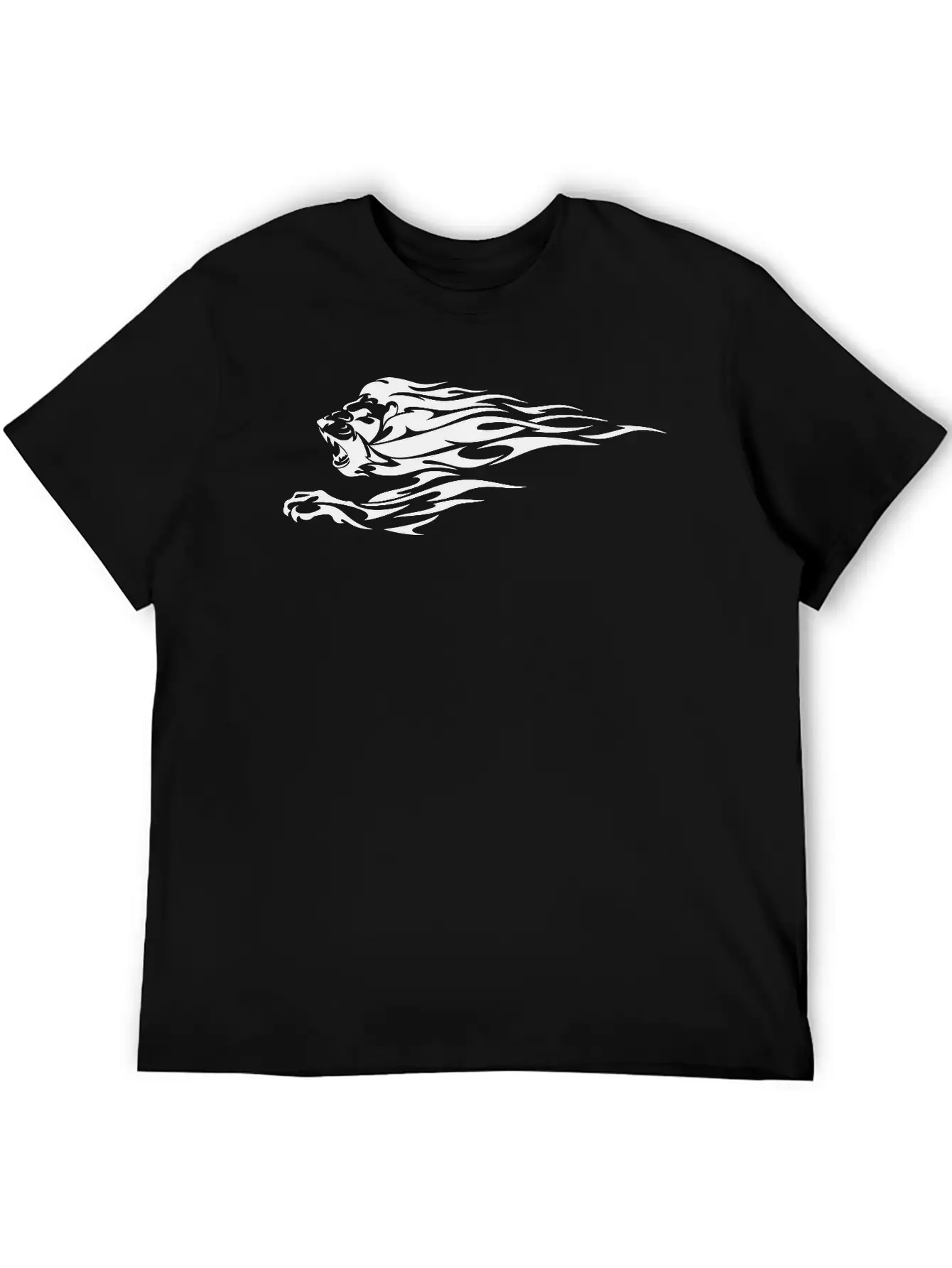Tribal Fire Lion Essential Cotton Tee For Daily Outfits – Unisex Style