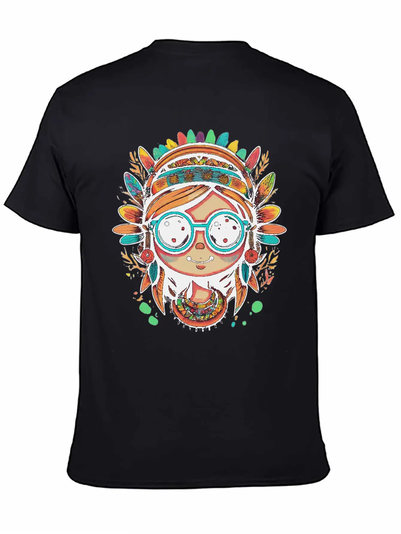 Tribal Girl Cartoon Relaxed Everyday Tee – Lightweight And Durable Cotton