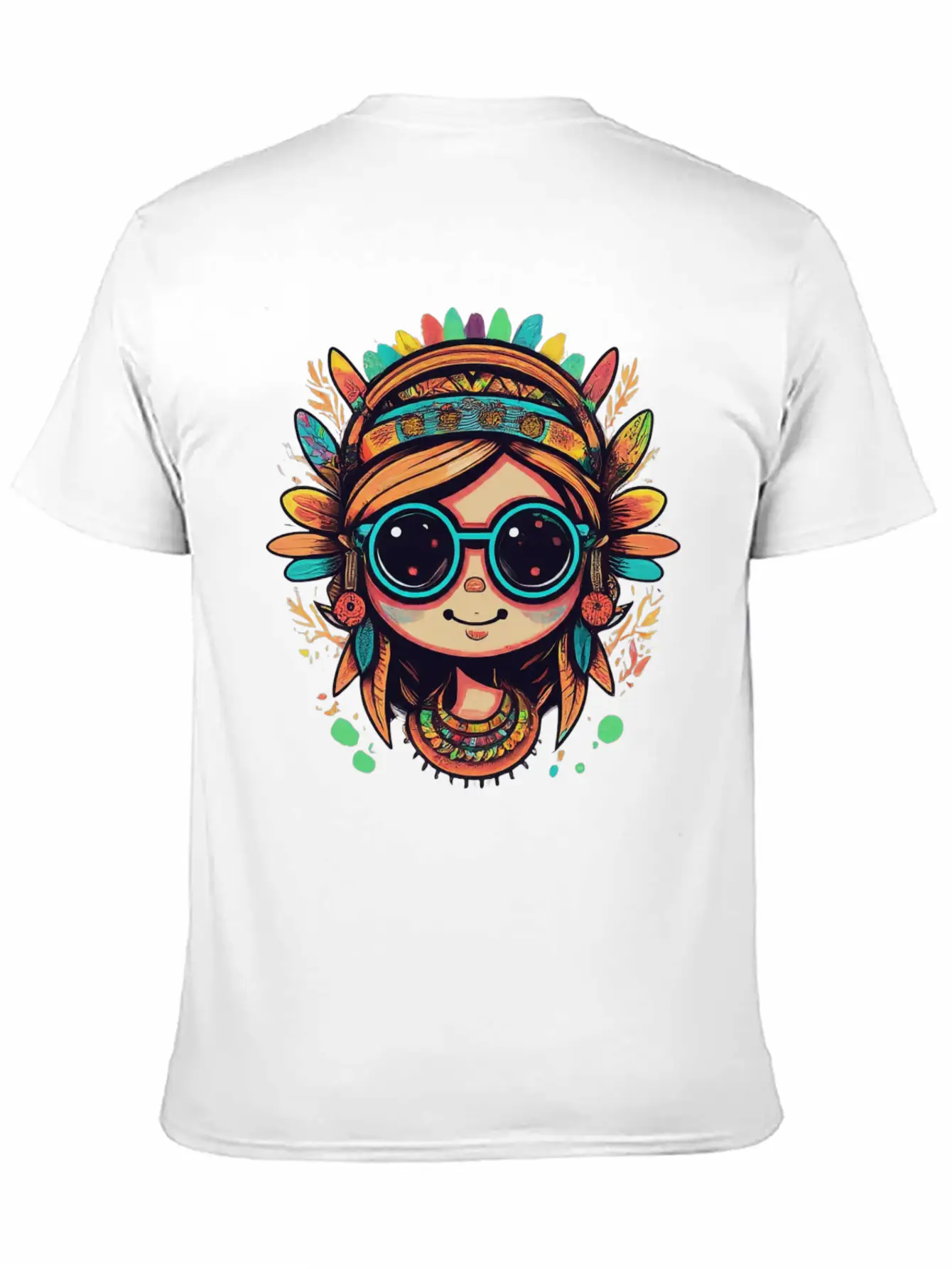 Tribal Girl Cartoon Relaxed Everyday Tee – Lightweight And Durable Cotton