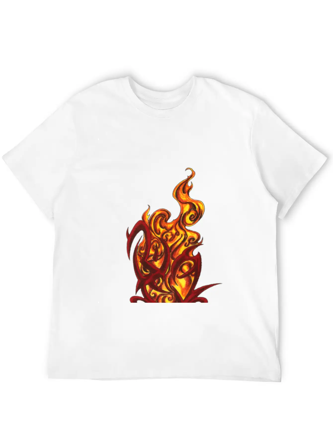 Tribal Heart With Flames Modern Fit Casual T-Shirt ��� Clean And Versatile Design