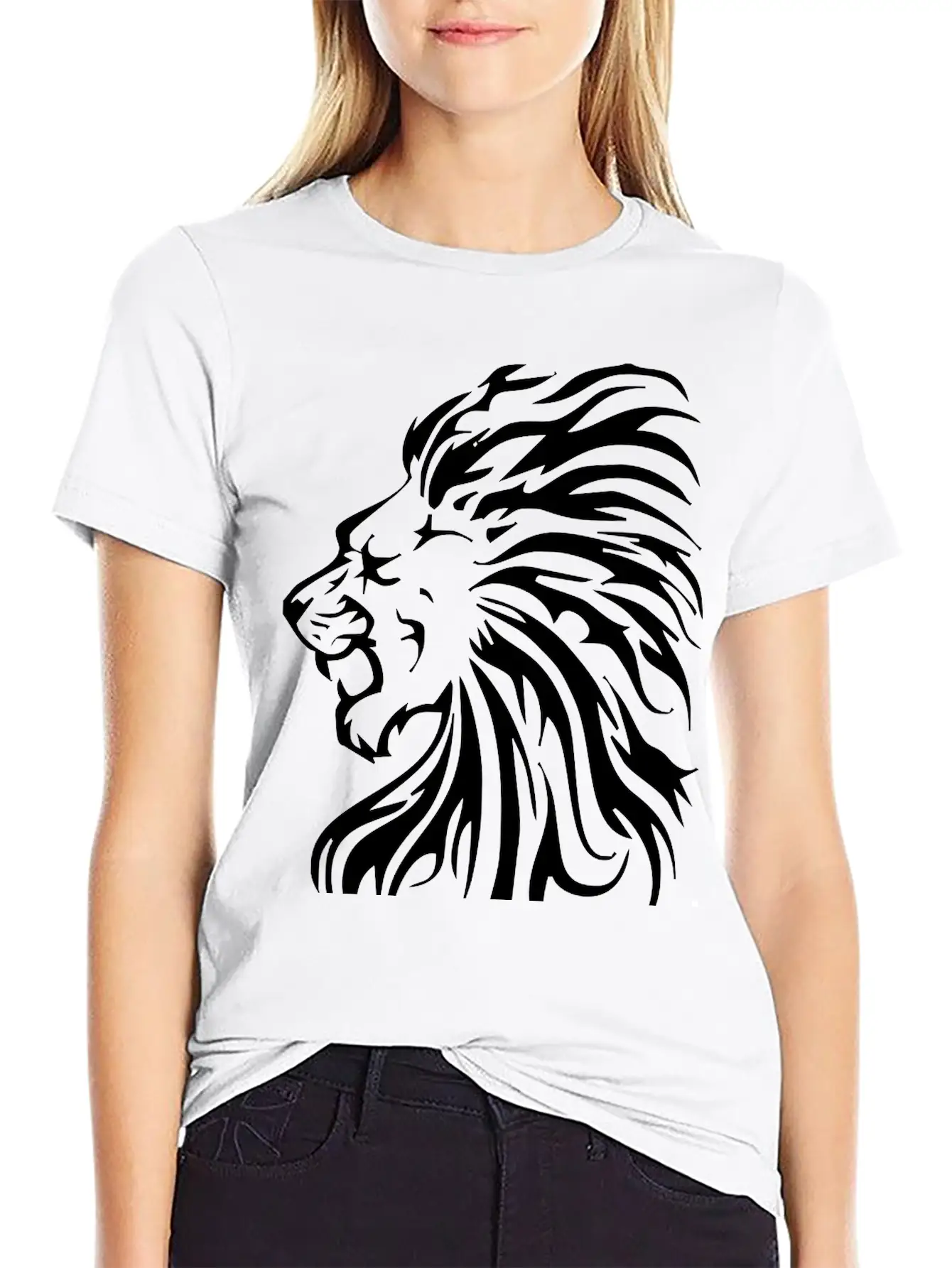 Tribal Lion Classic Fit Graphic Tee For Daily Comfort – Unisex Cotton Shirt