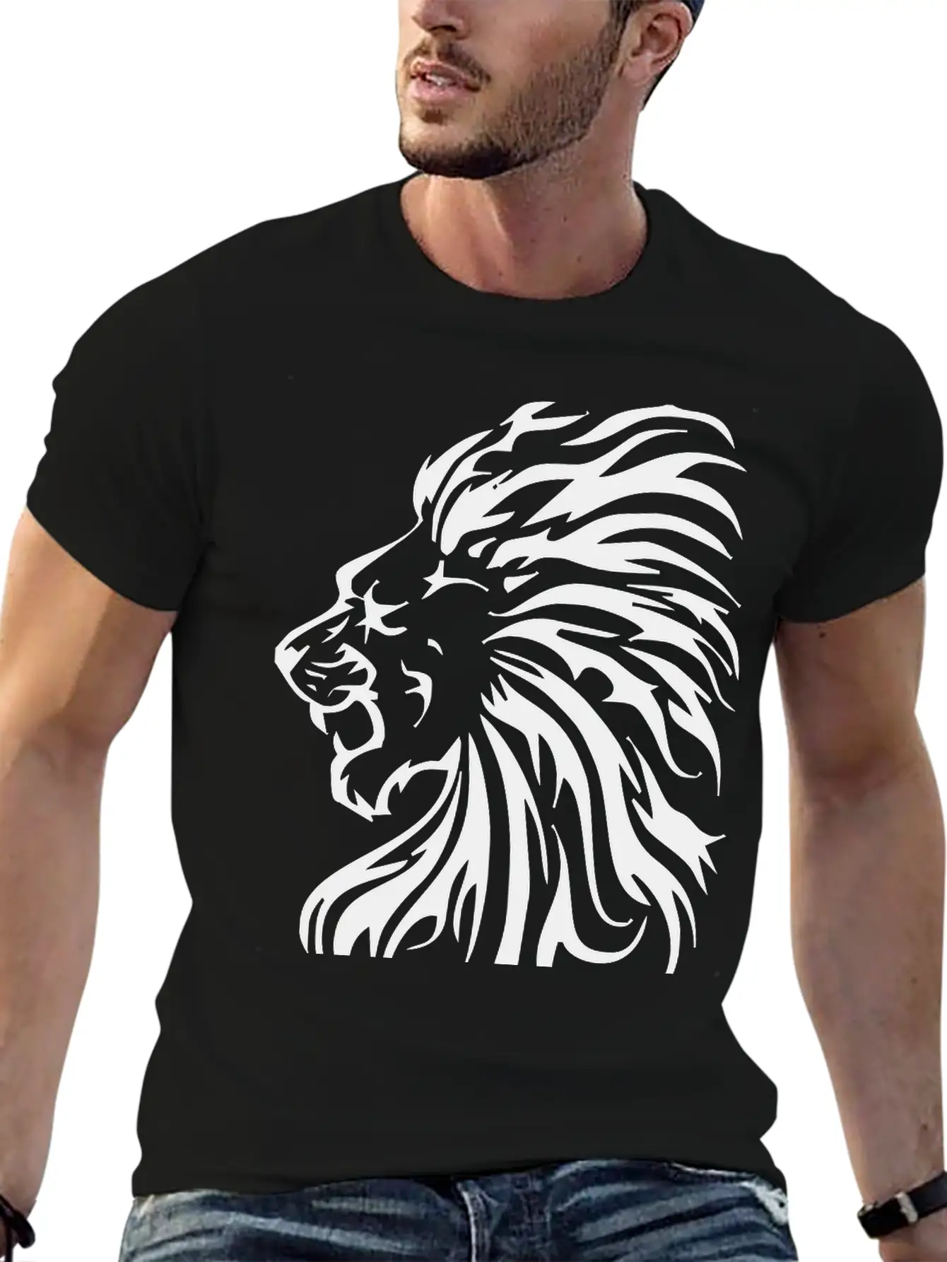Tribal Lion Classic Fit Graphic Tee For Daily Comfort – Unisex Cotton Shirt