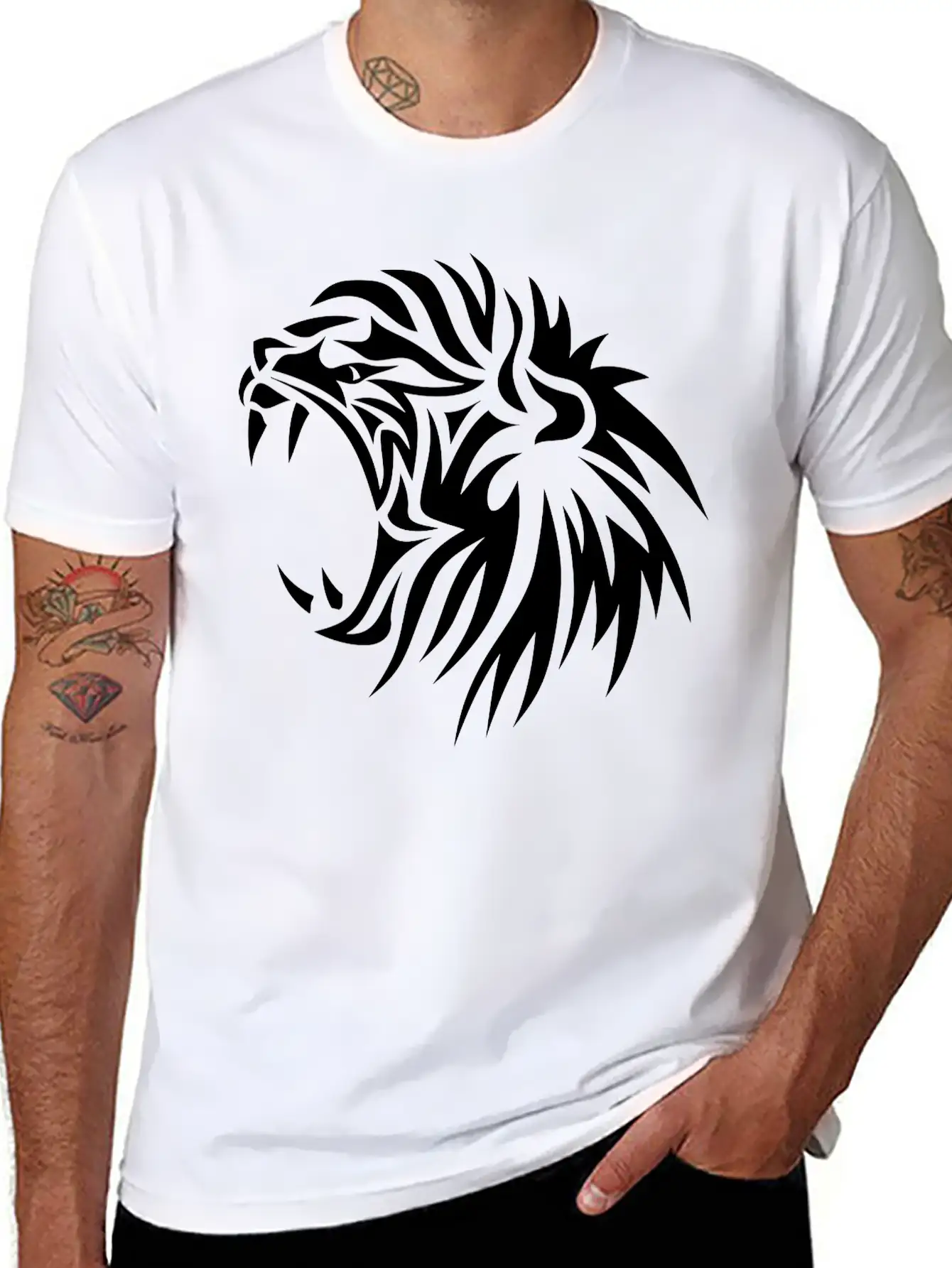 Tribal Lion King Jungle Lowe 4022 Unisex Casual T-Shirt – Clean Design For Daily Comfort