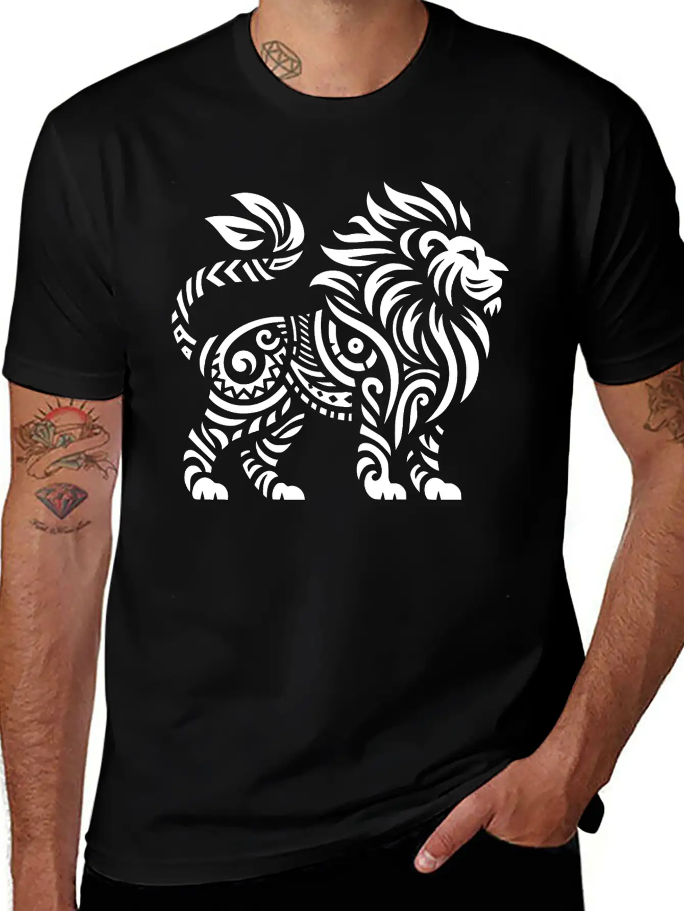 Tribal Lion Unisex Casual T-Shirt – Clean Design For Daily Comfort