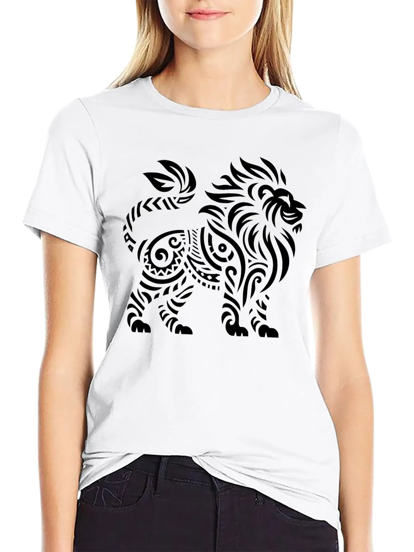 Tribal Lion Unisex Casual T-Shirt – Clean Design For Daily Comfort
