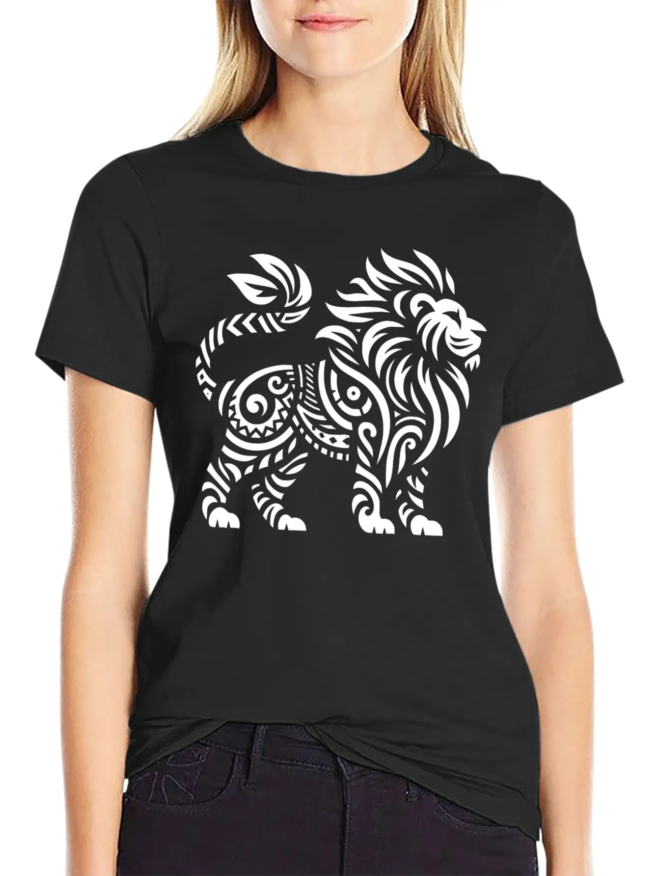 Tribal Lion Unisex Casual T-Shirt – Clean Design For Daily Comfort