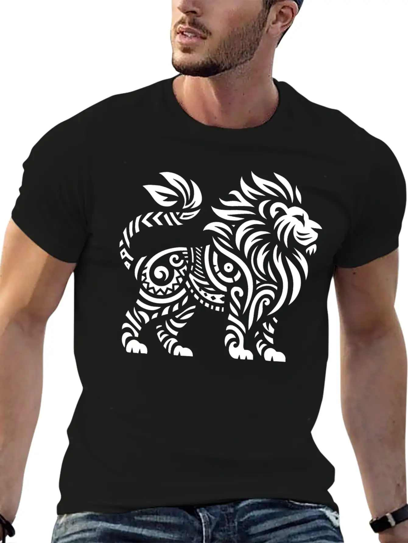 Tribal Lion Unisex Casual T-Shirt – Clean Design For Daily Comfort