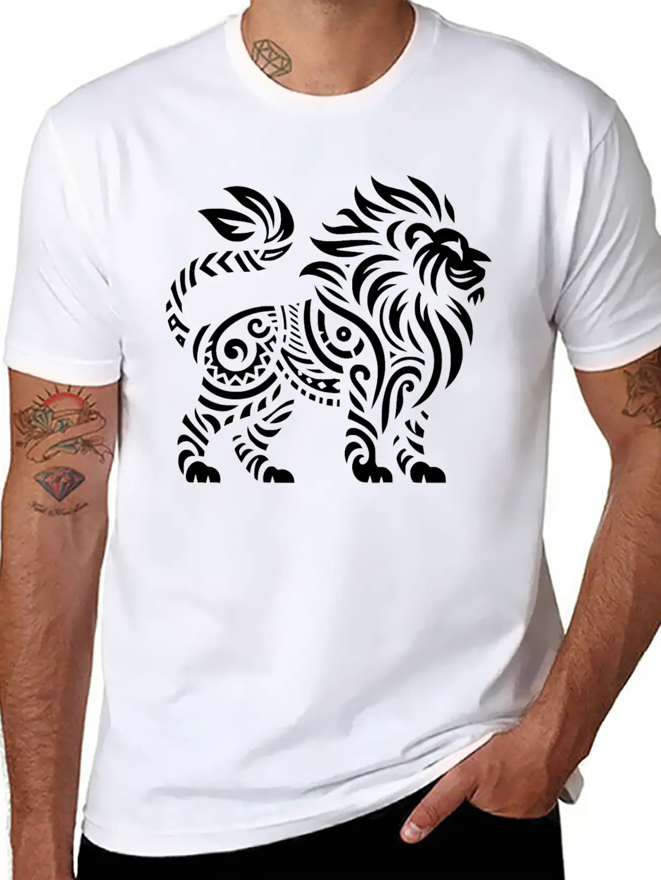 Tribal Lion Unisex Casual T-Shirt – Clean Design For Daily Comfort