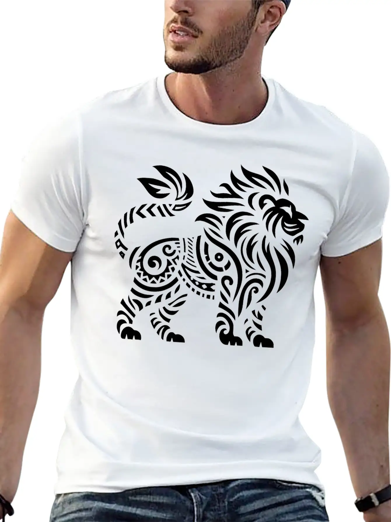 Tribal Lion Unisex Casual T-Shirt – Clean Design For Daily Comfort