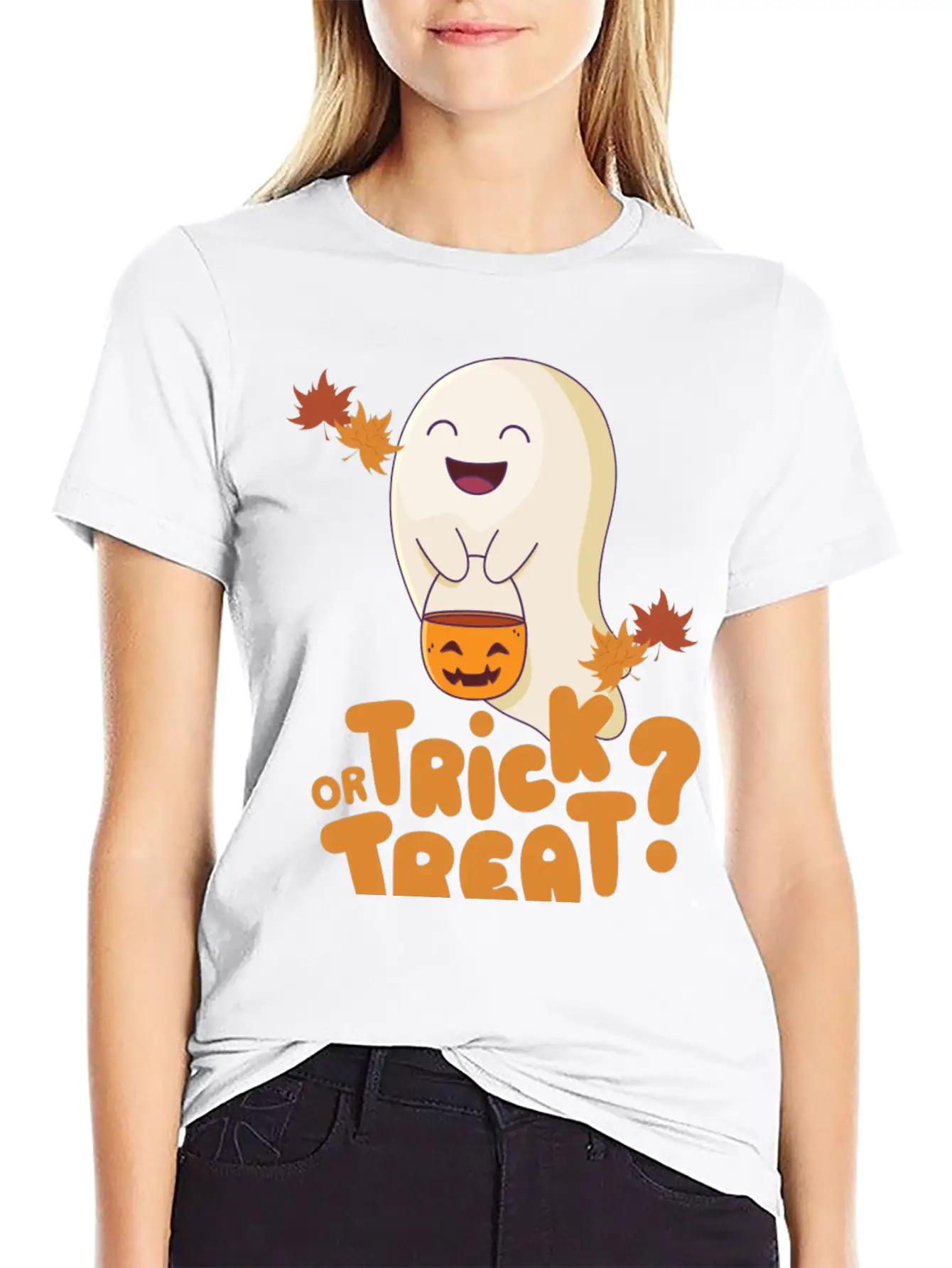 Trick Or Treat Autumn Modern Fit Casual T-Shirt ��� Clean And Versatile Design