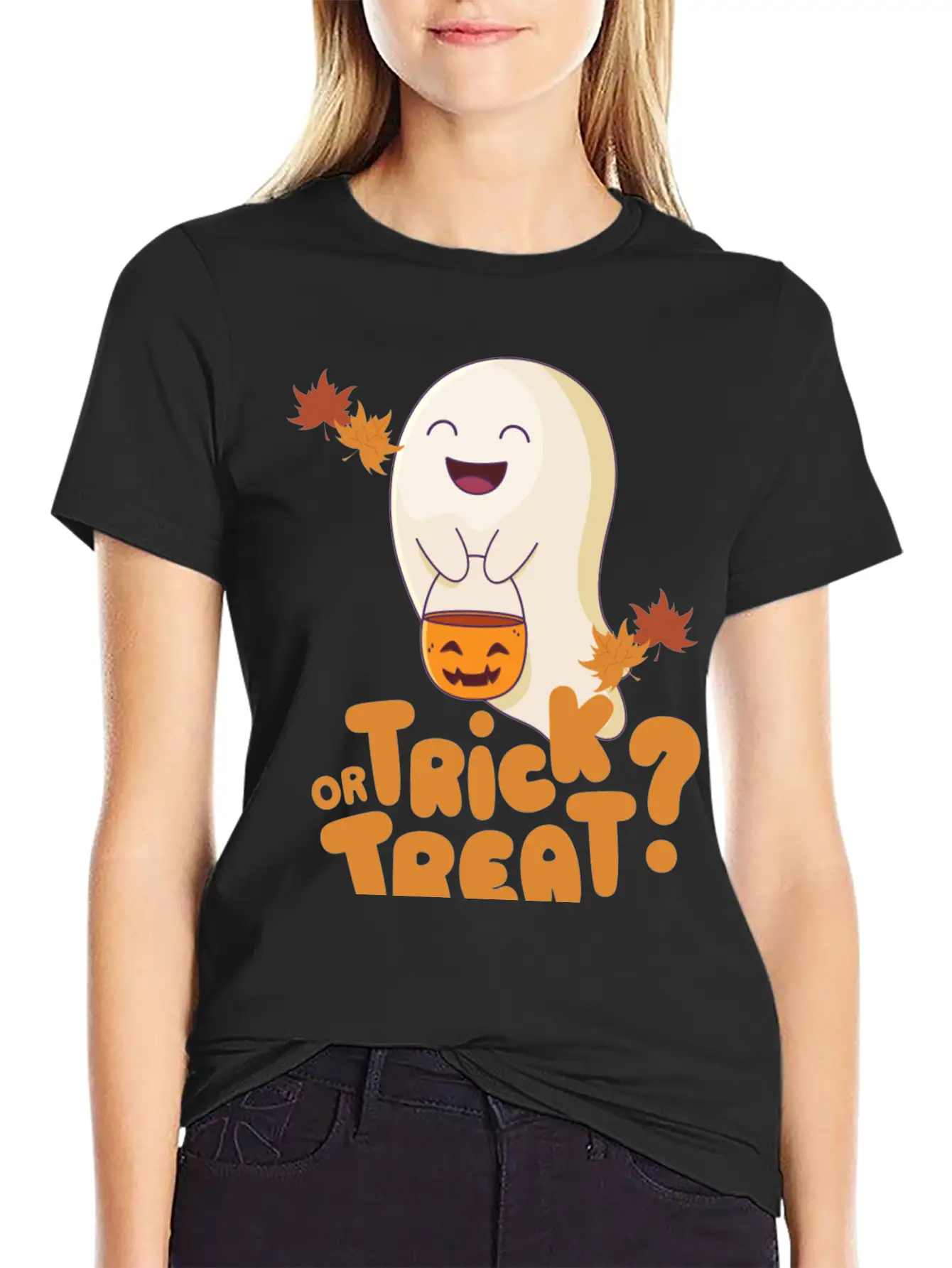 Trick Or Treat Autumn Modern Fit Casual T-Shirt ��� Clean And Versatile Design