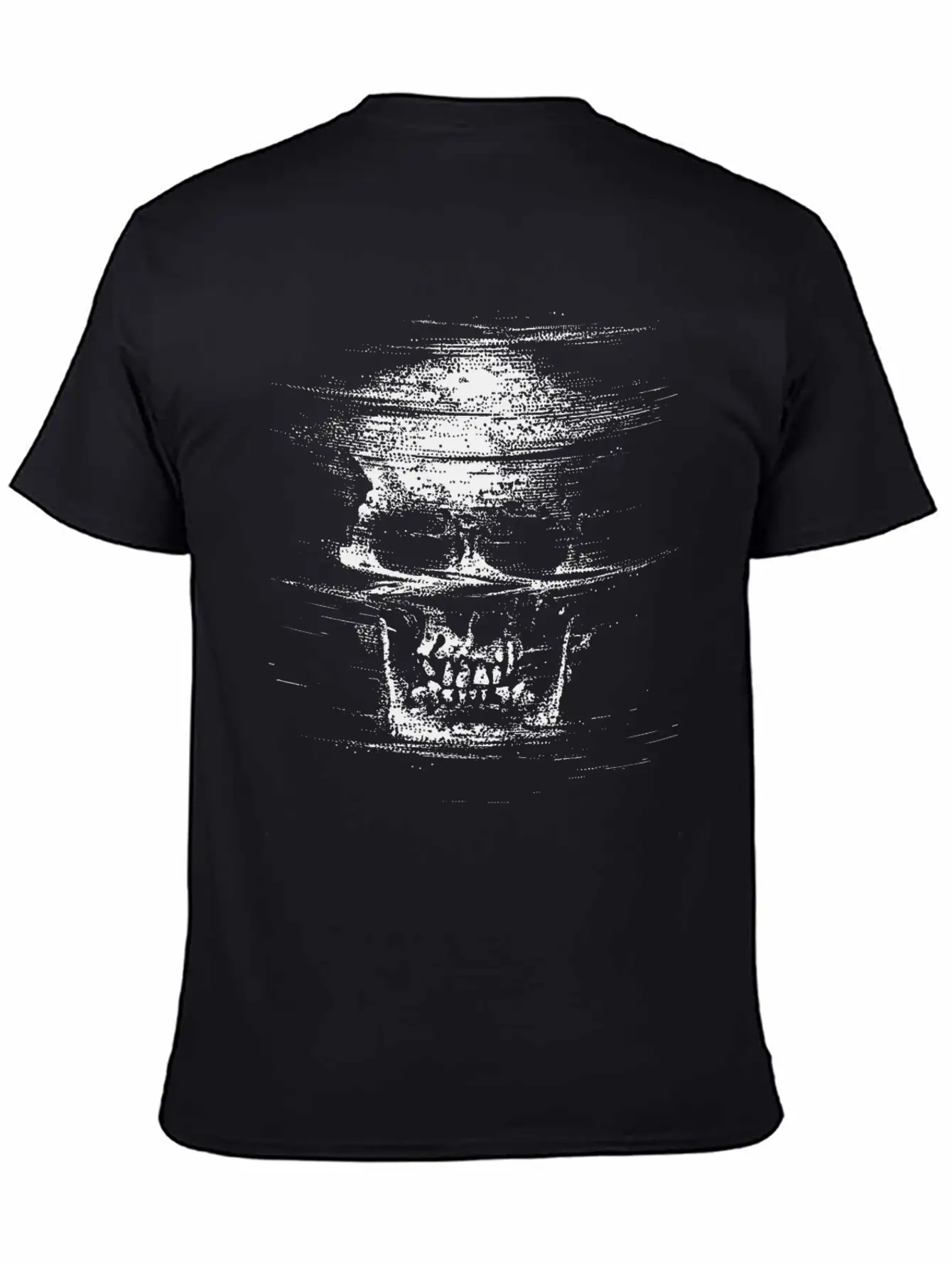 Tricked Death: Glitch Mode Skull Design Unisex Casual T-Shirt – Clean Design For Daily Comfort