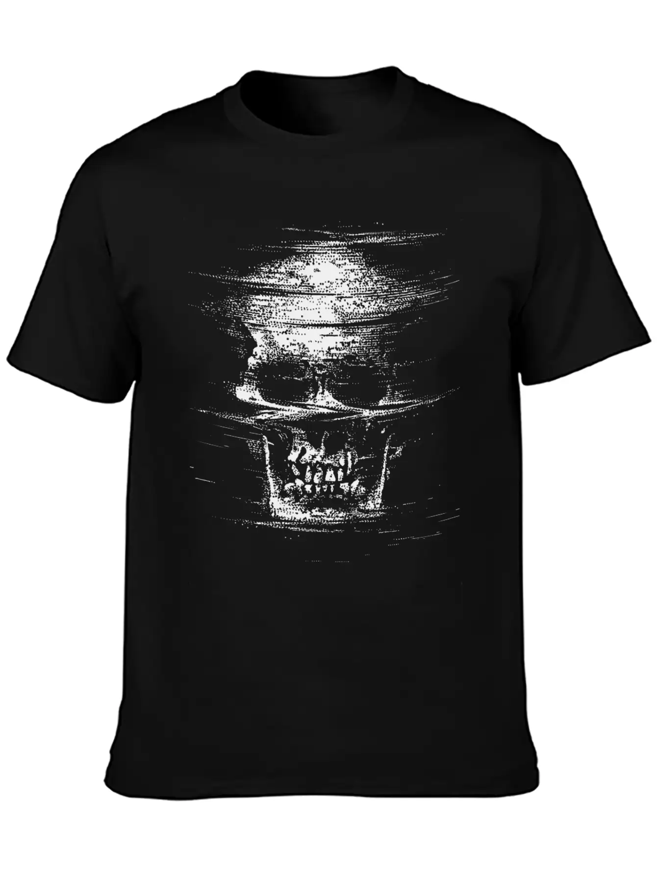 Tricked Death: Glitch Mode Skull Design Unisex Casual T-Shirt – Clean Design For Daily Comfort