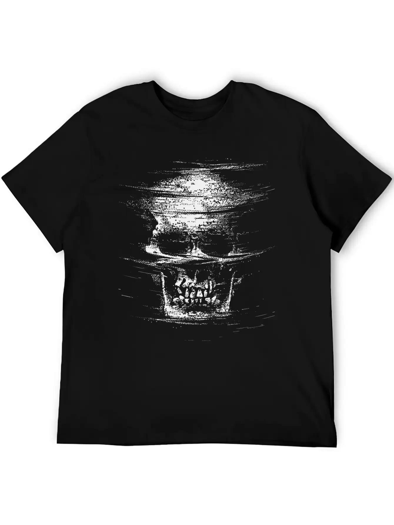 Tricked Death: Glitch Mode Skull Design Unisex Casual T-Shirt – Clean Design For Daily Comfort