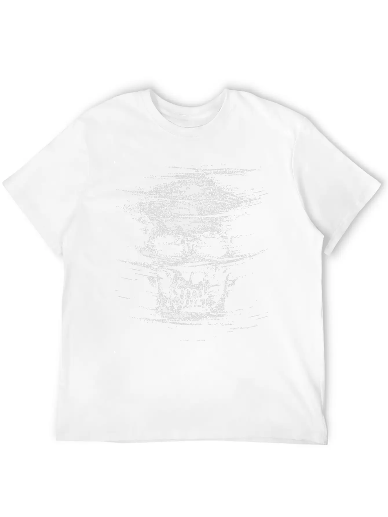 Tricked Death: Glitch Mode Skull Design Unisex Casual T-Shirt – Clean Design For Daily Comfort