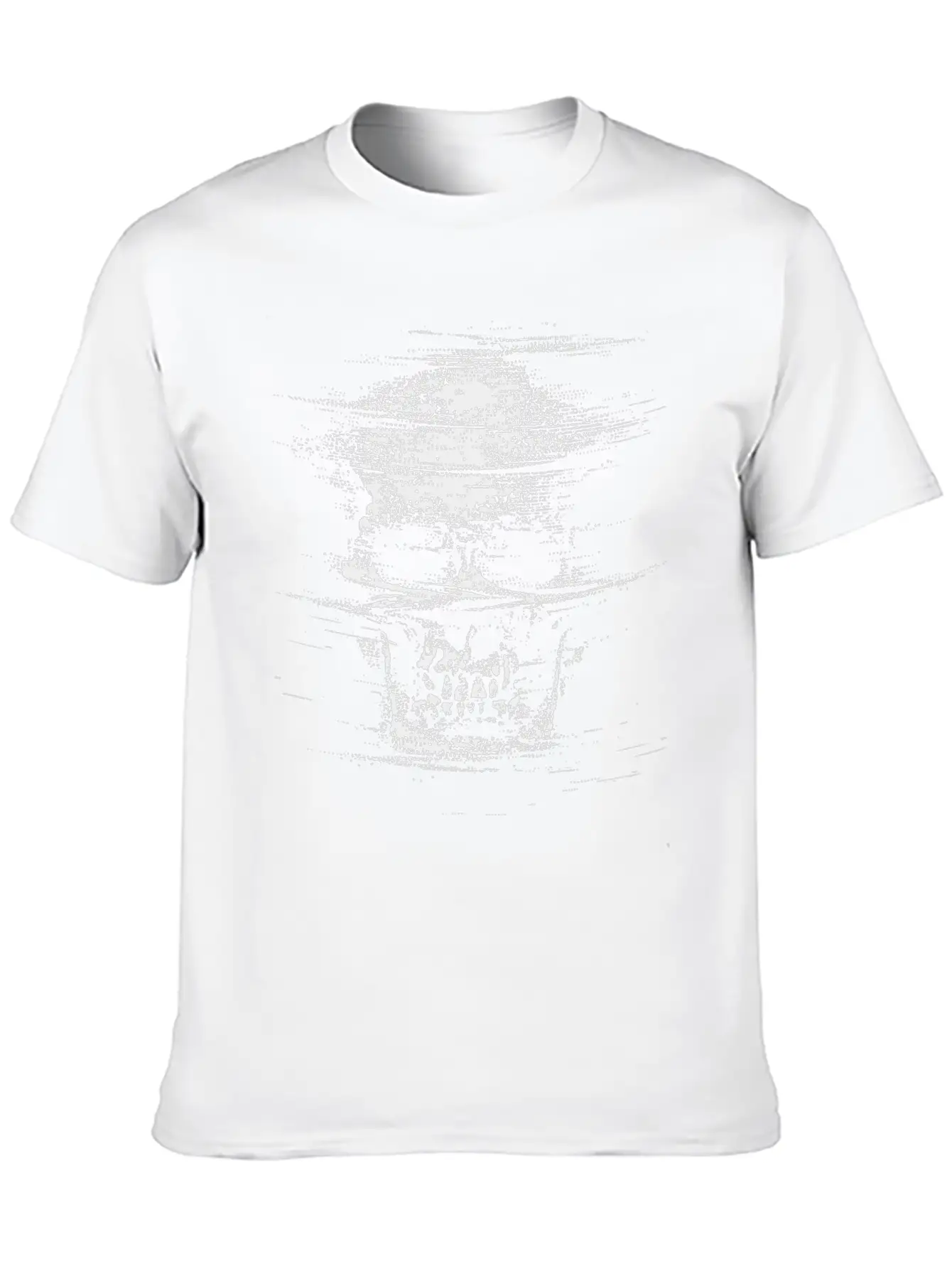 Tricked Death: Glitch Mode Skull Design Unisex Casual T-Shirt – Clean Design For Daily Comfort