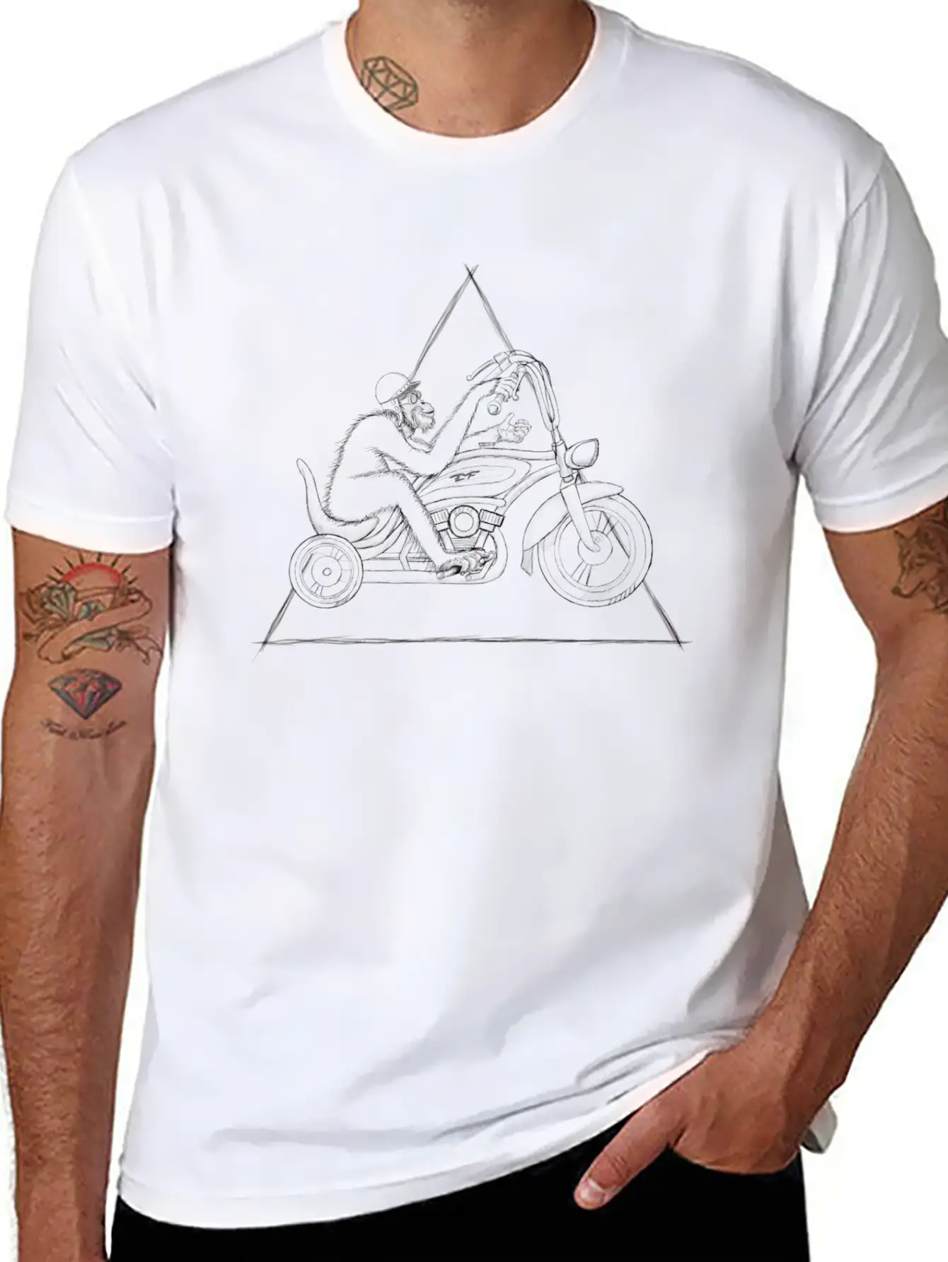 Trike Triangle Orangutan Ape Rocker - DIGITAL Unisex Casual T-Shirt – Clean Design For Daily Comfort
