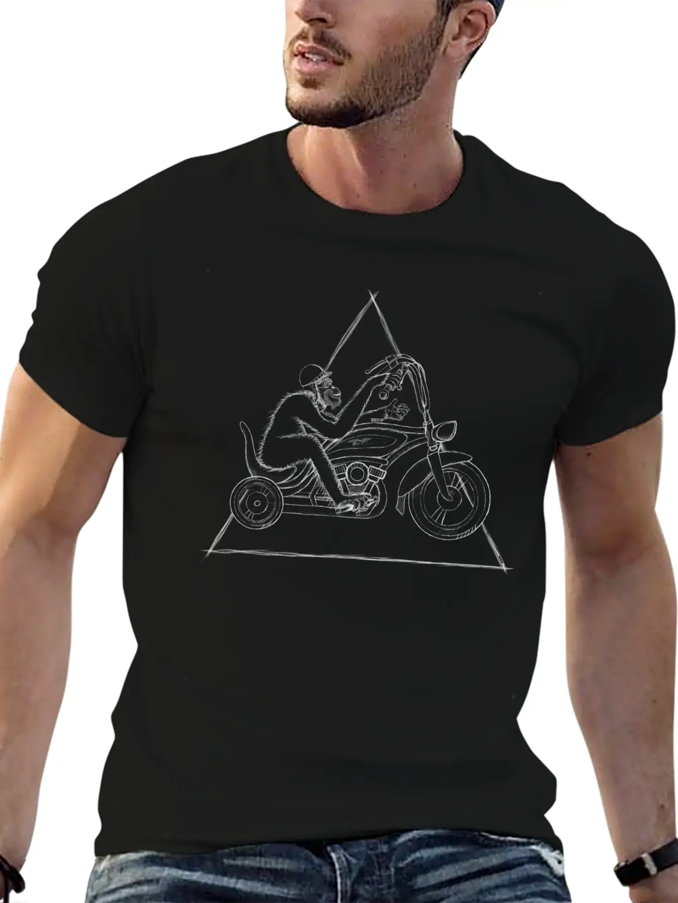 Trike Triangle Orangutan Ape Rocker - DIGITAL Unisex Casual T-Shirt – Clean Design For Daily Comfort