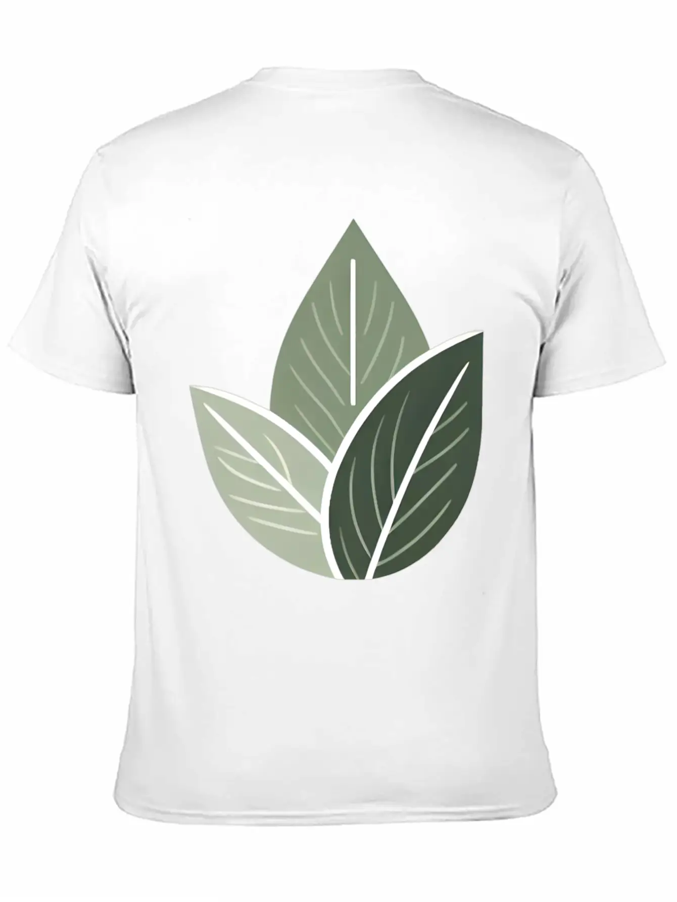 Triple Leaf Illustration Lightweight Cotton T-Shirt – Daily Comfort Graphic Shirt