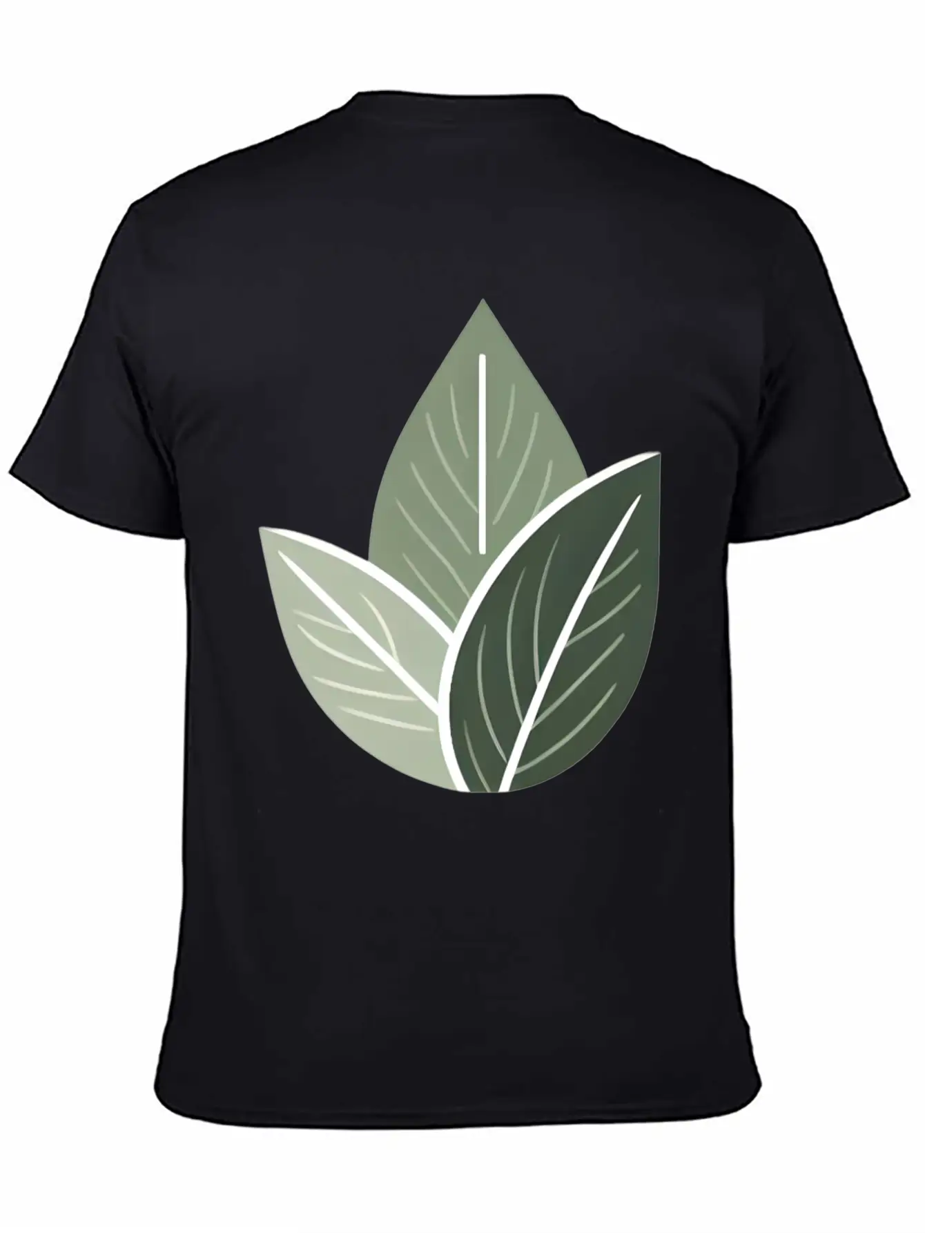 Triple Leaf Illustration Lightweight Cotton T-Shirt – Daily Comfort Graphic Shirt