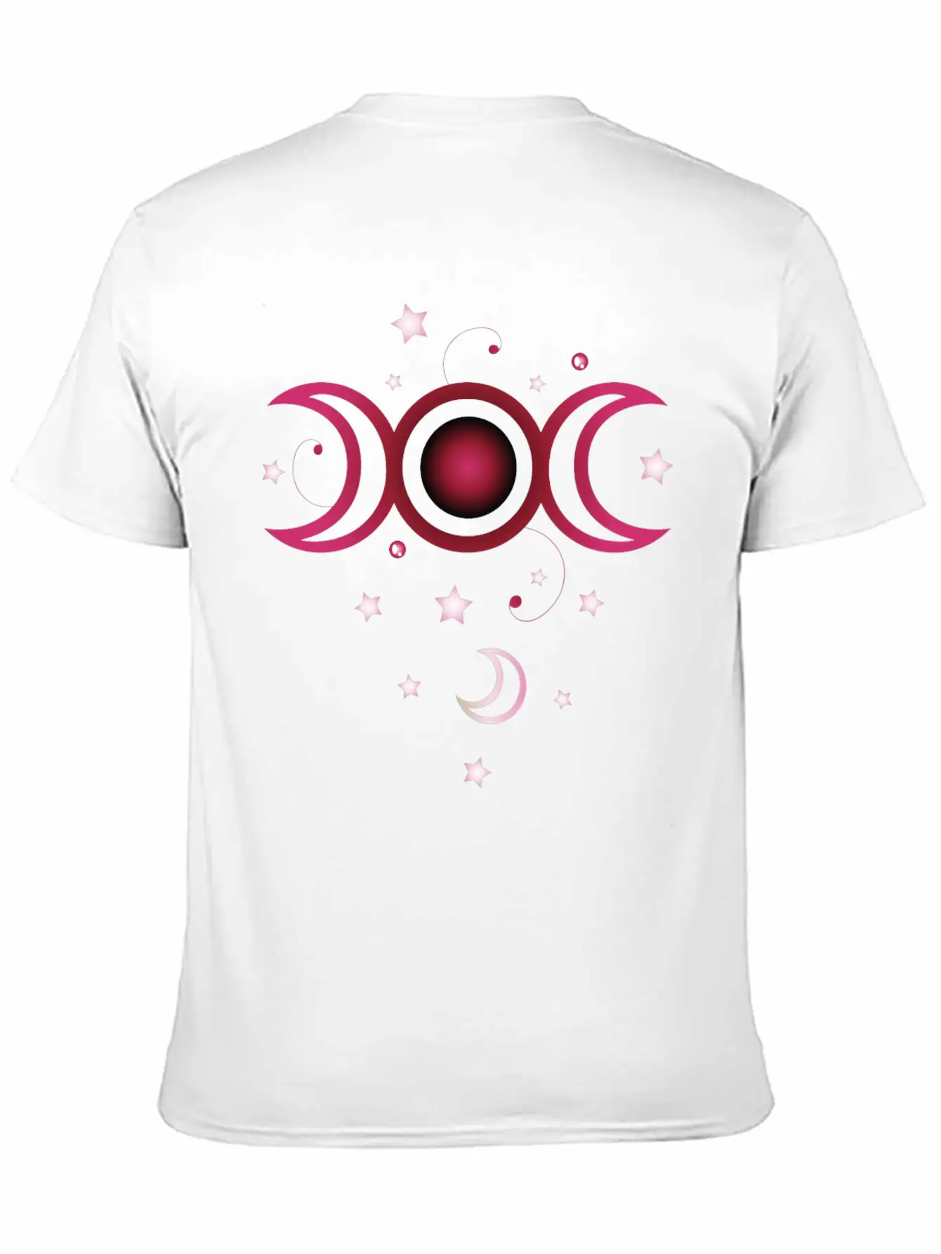 Triple Moon With Stars, Pink. Modern Fit Casual T-Shirt – Clean And Versatile Design