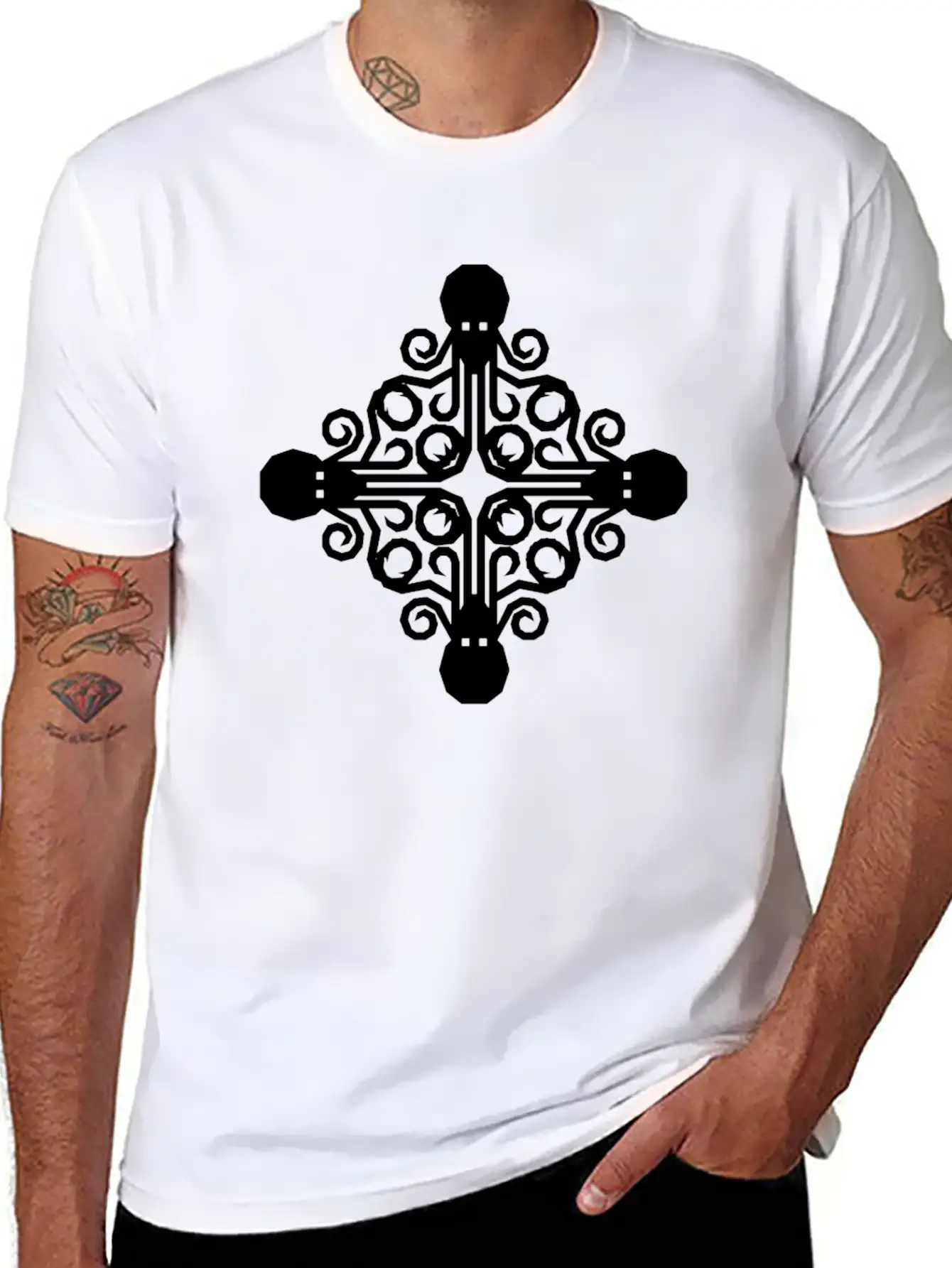 Trippy Psychedelic Octopus Quadrant Classic Fit Graphic Tee For Daily Comfort – Unisex Cotton Shirt